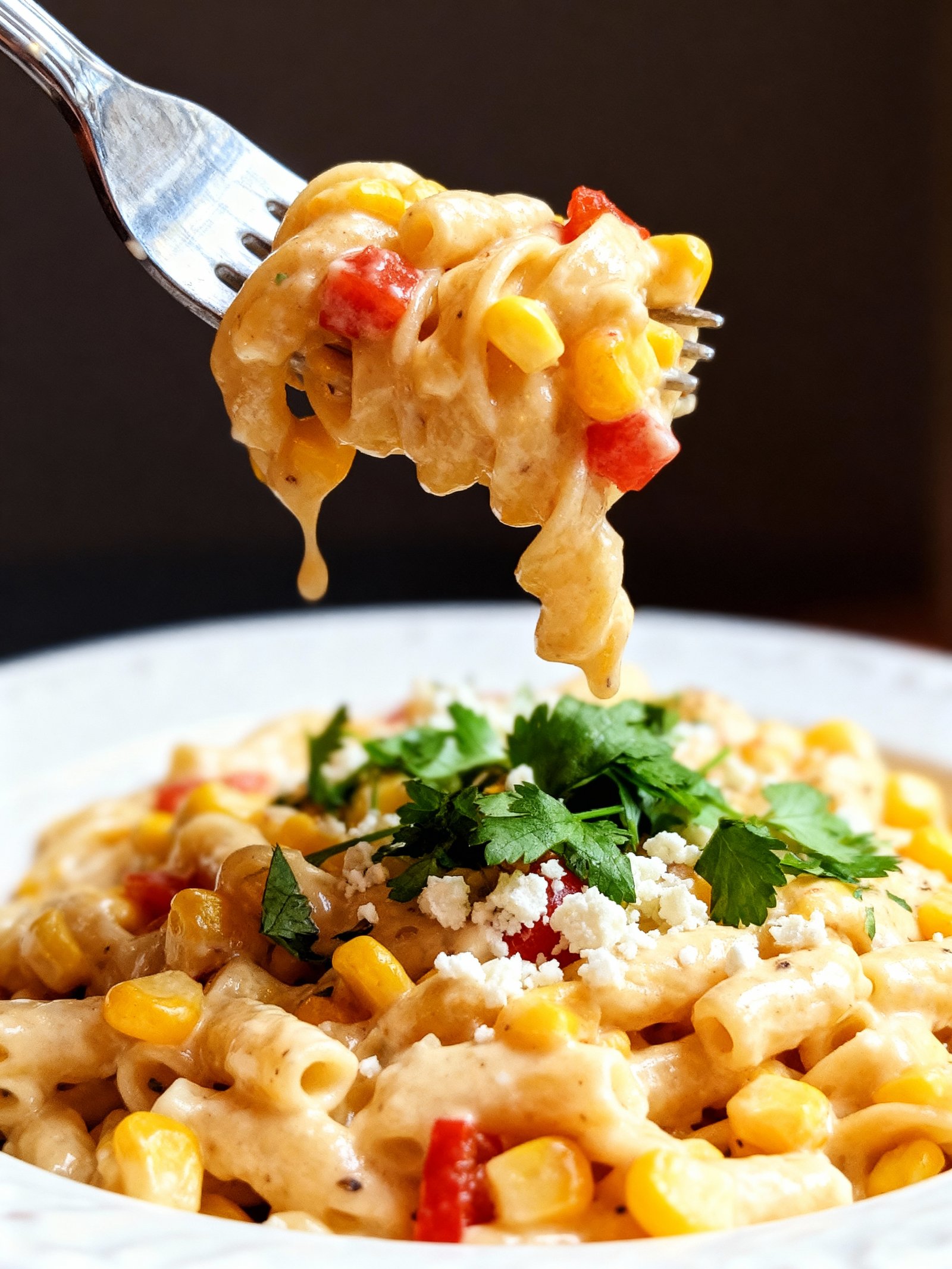 Creamy Mexican Street Corn Pasta finished