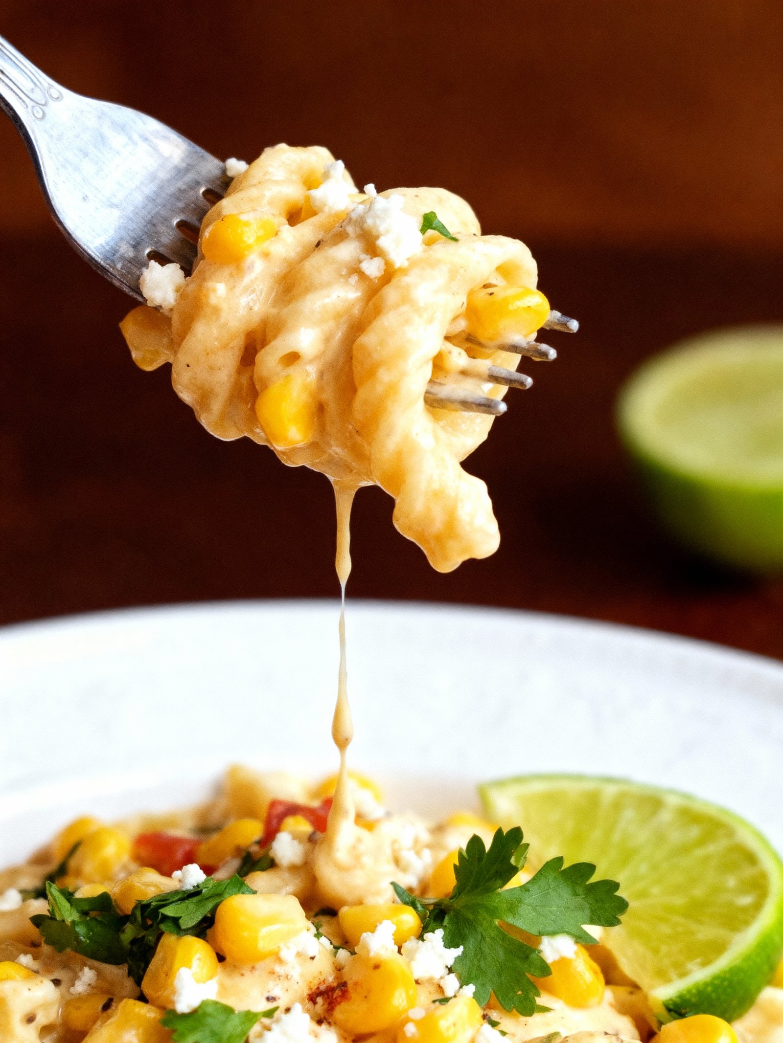 Creamy Mexican Street Corn Pasta Salad finished