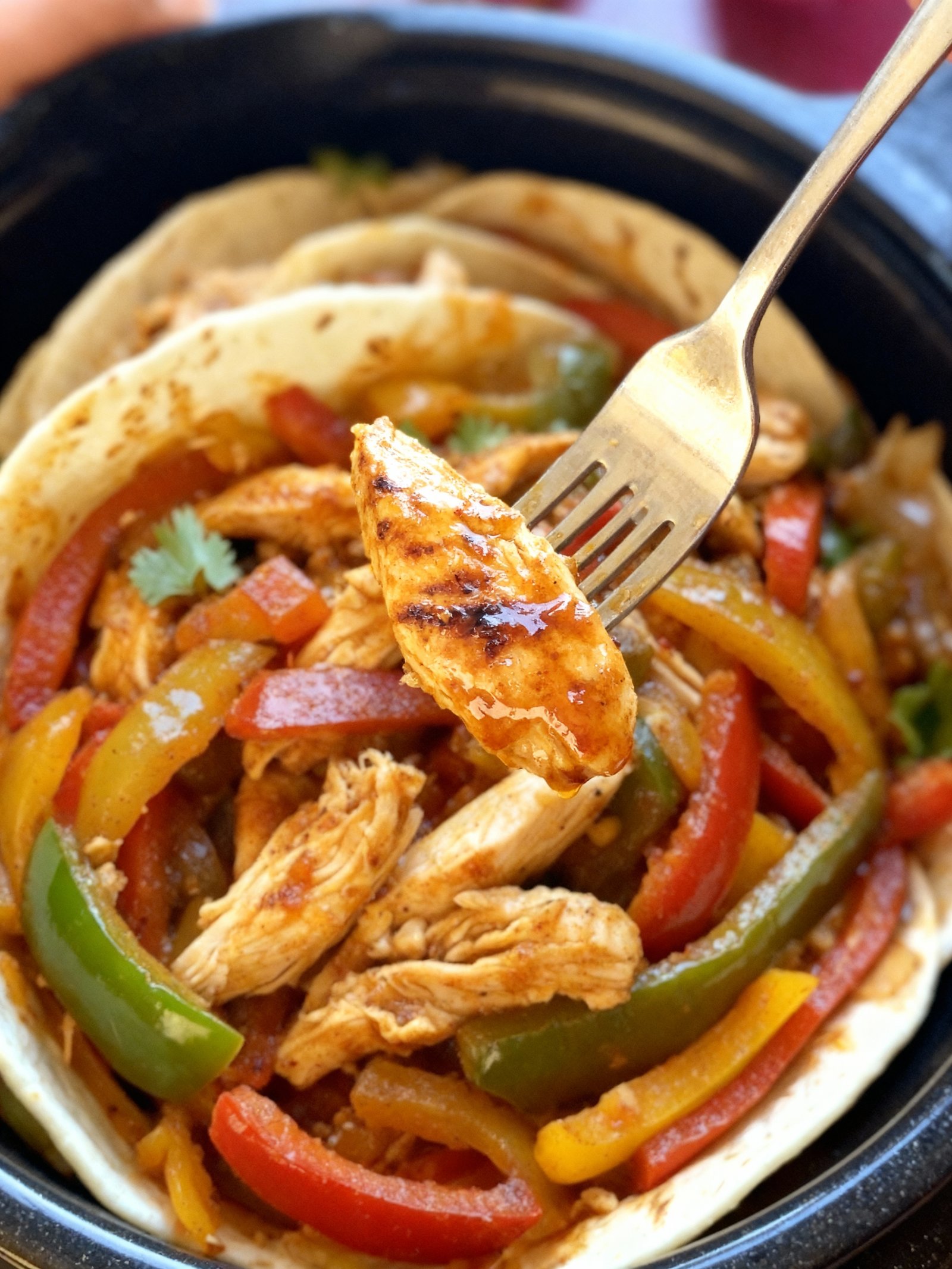 Crockpot Chicken Fajitas finished
