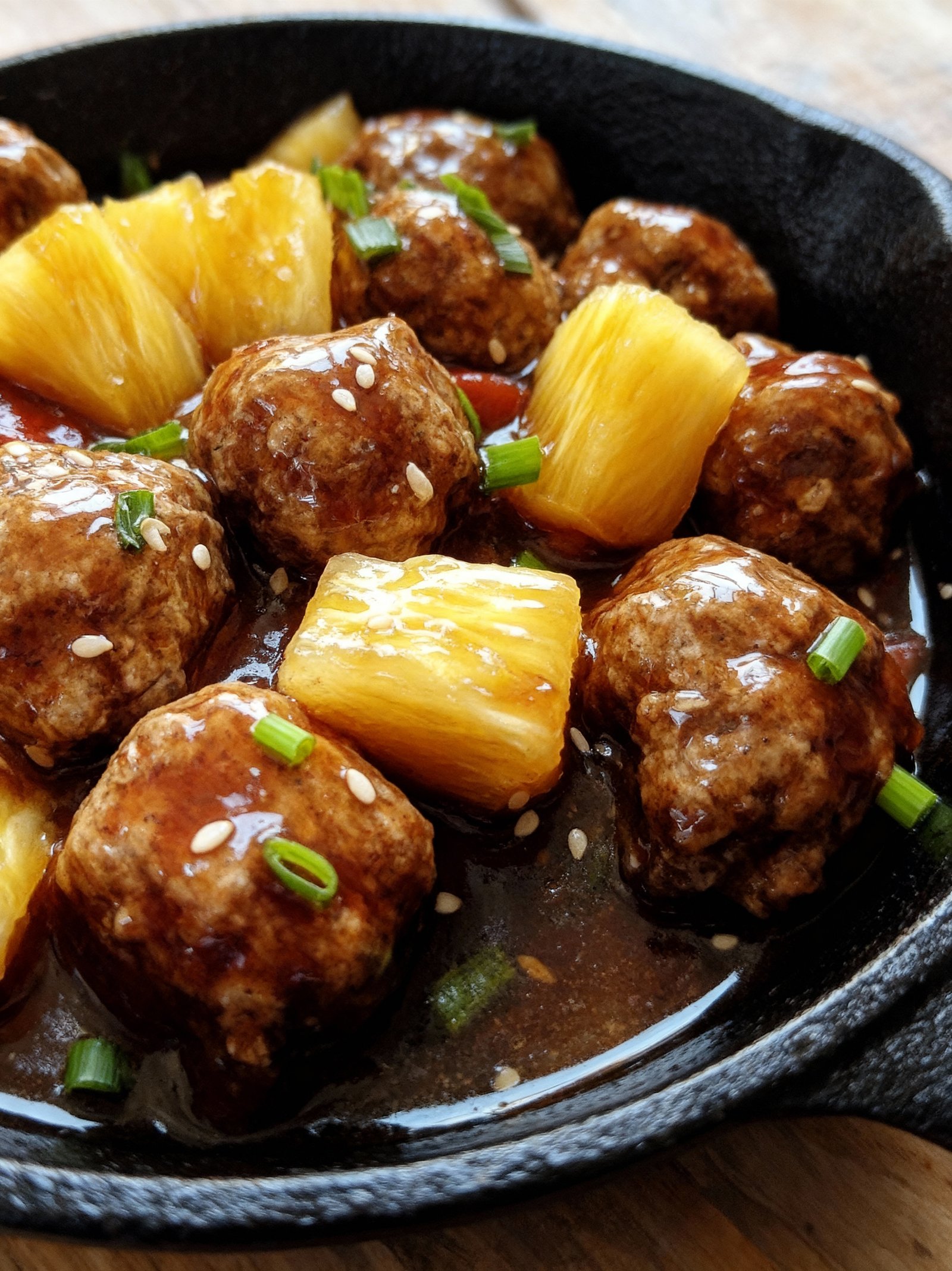 Crockpot Teriyaki Meatballs with Pineapple finished