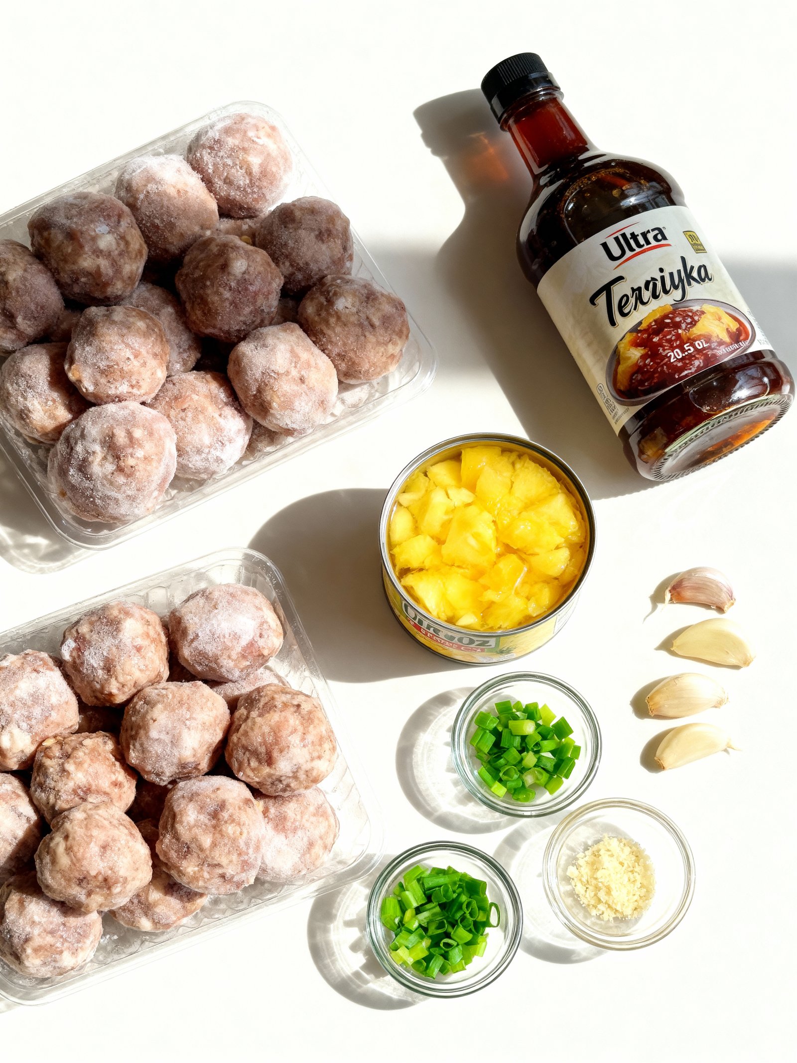 Crockpot Teriyaki Meatballs with Pineapple ingredients