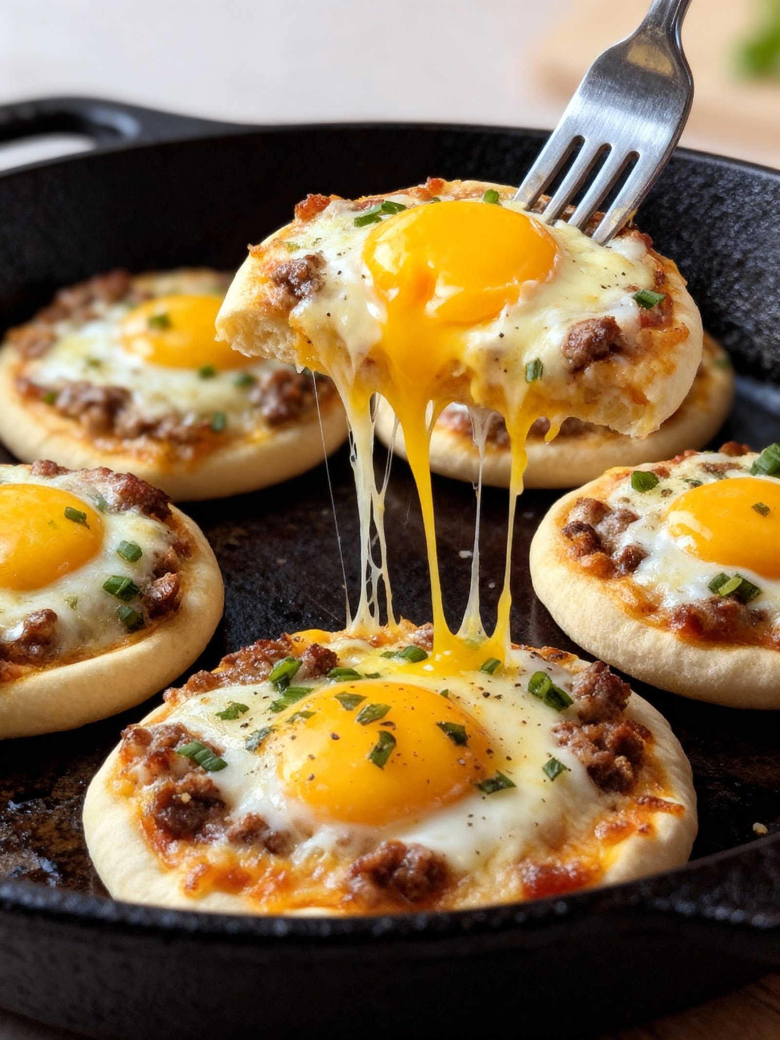 English Muffin Breakfast Pizza finished
