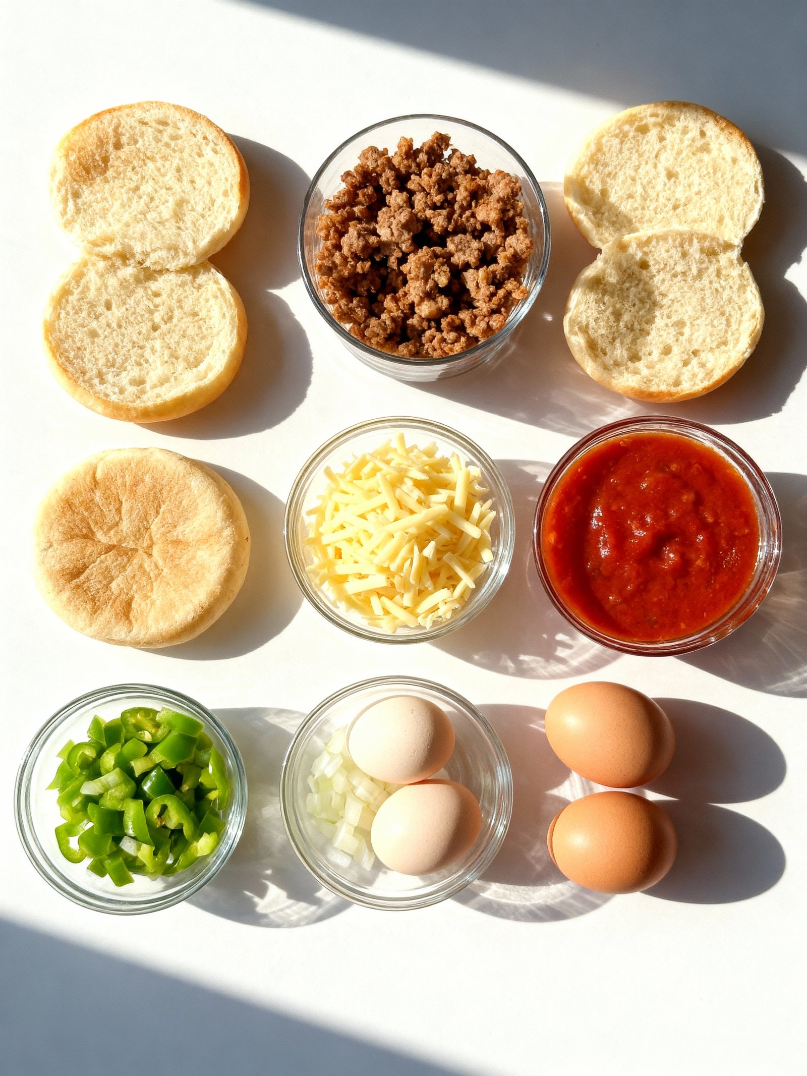 English Muffin Breakfast Pizza ingredients