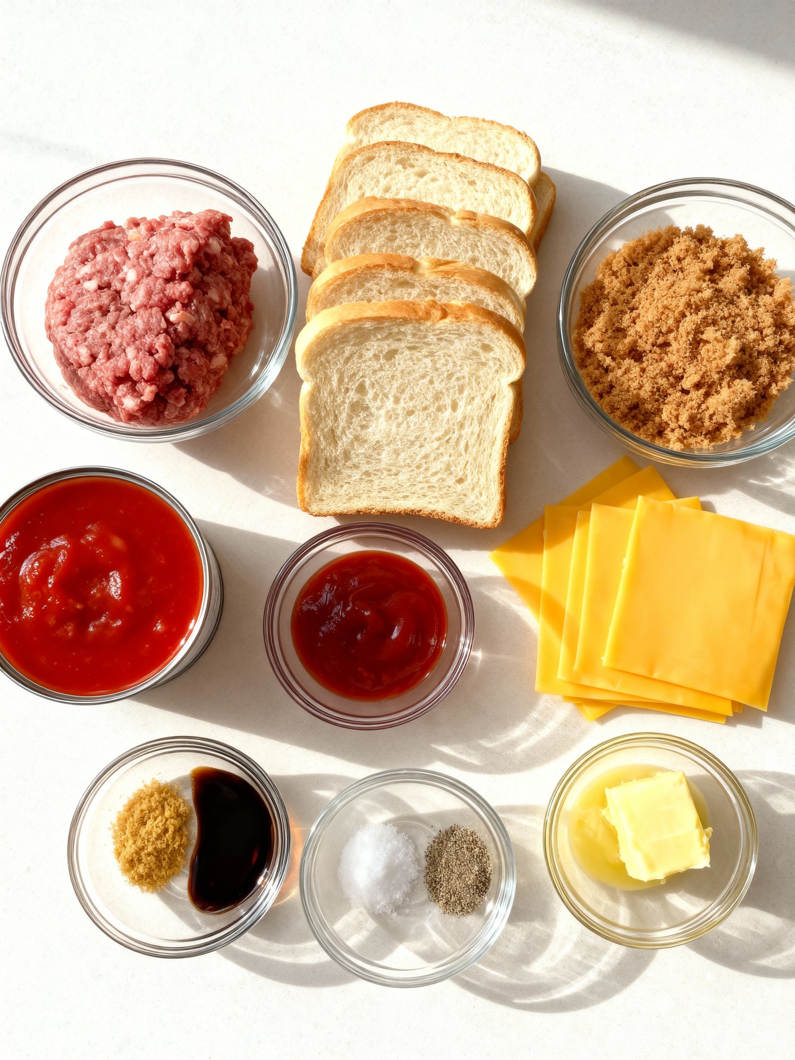 Grilled Cheese Sloppy Joes ingredients