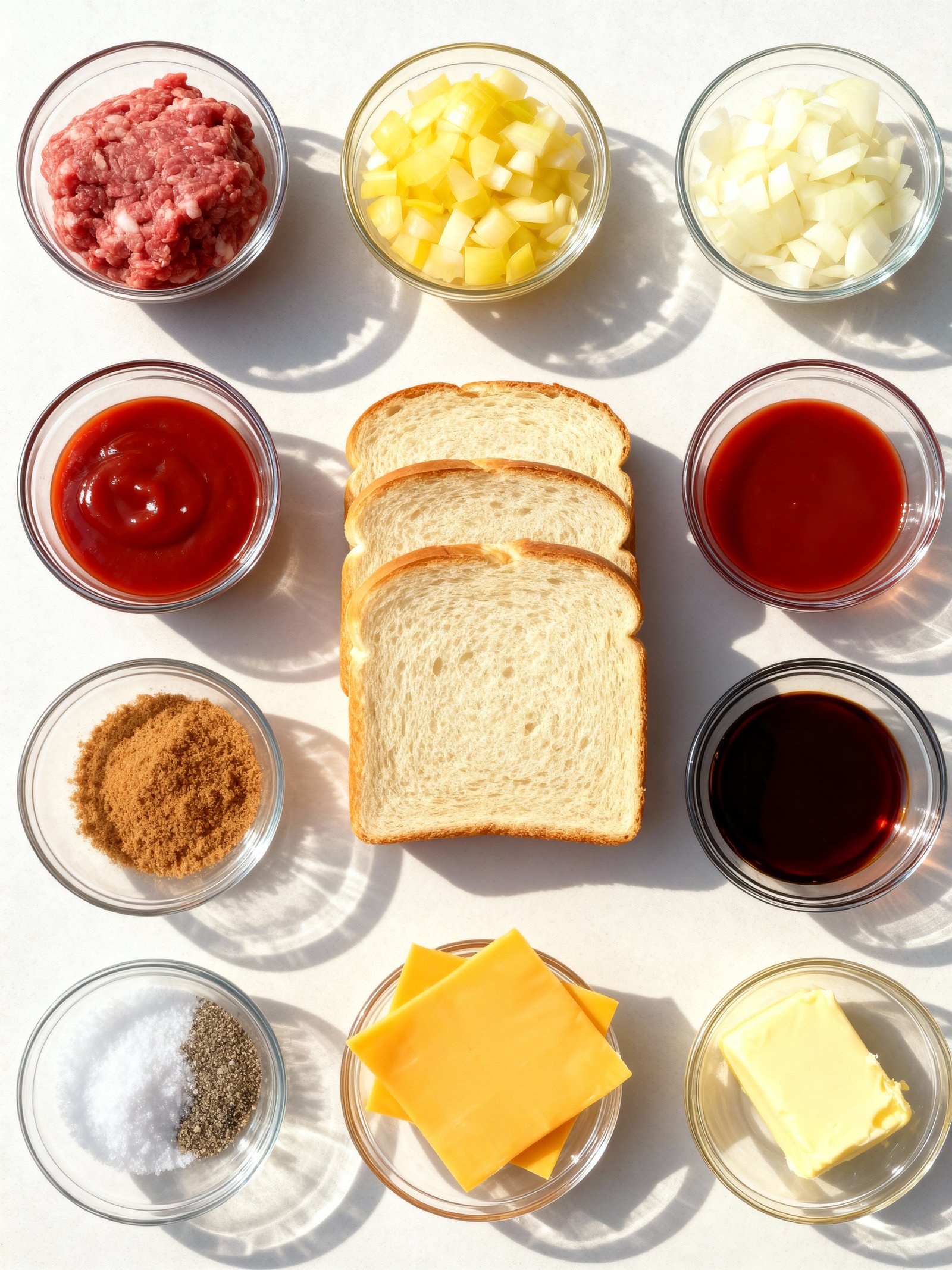 Grilled Cheese Sloppy Joes ingredients