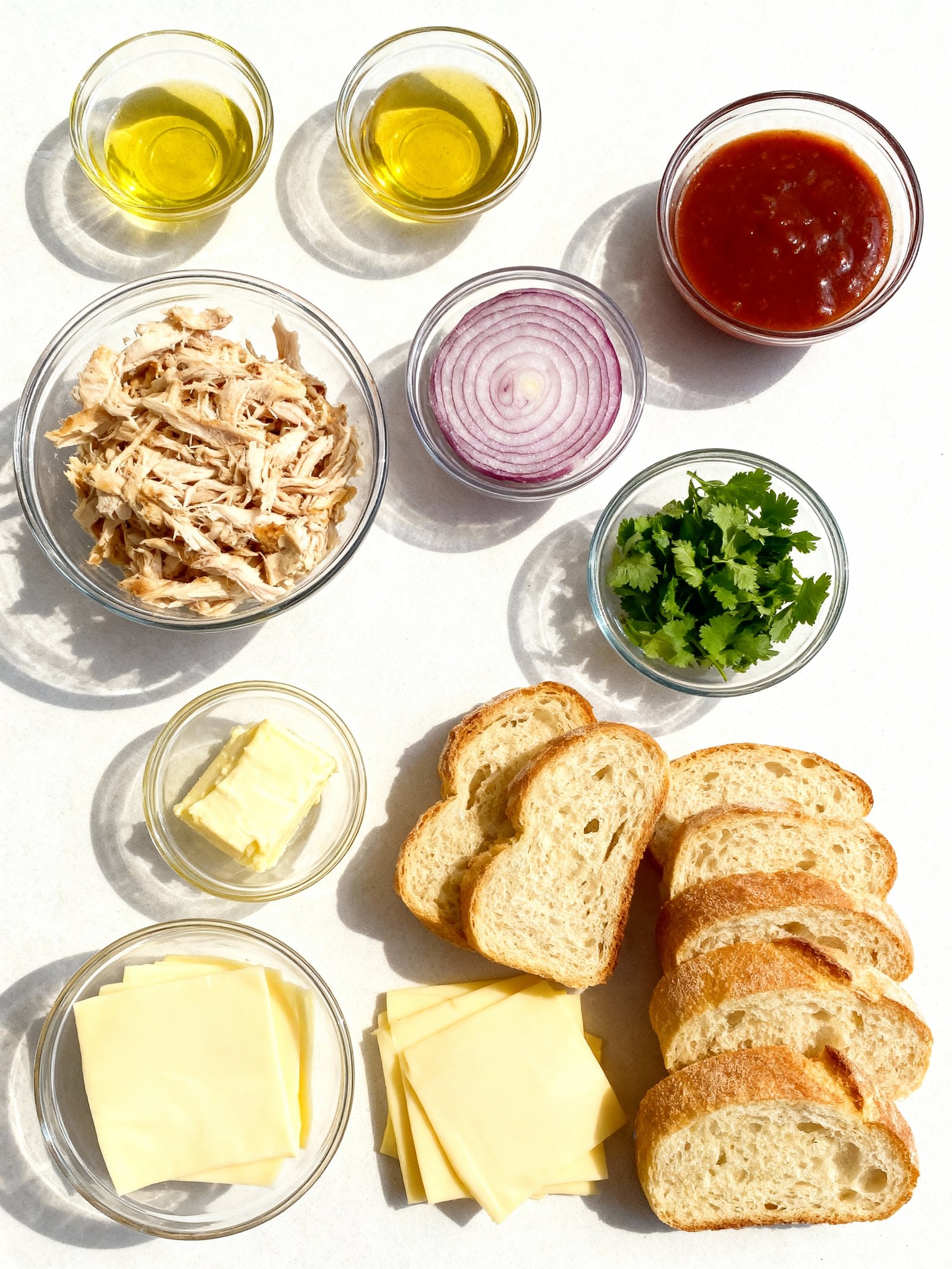 Grilled Mozzarella BBQ Chicken Sandwiches ingredients