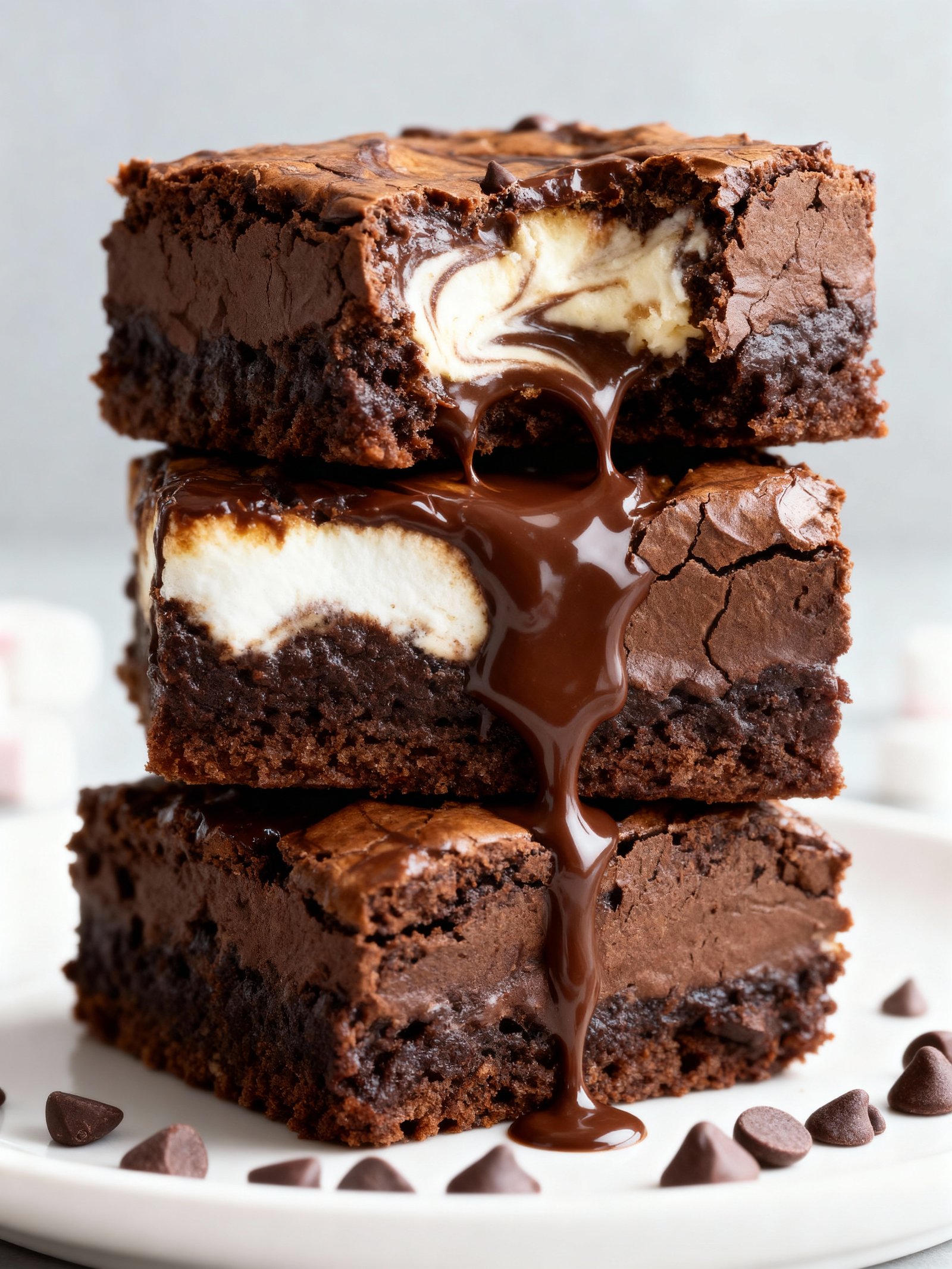 Hot Chocolate Cheesecake Brownies finished