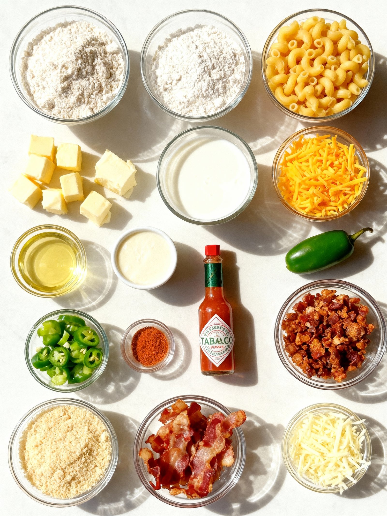 Jalapeno Popper Mac and Cheese ingredients