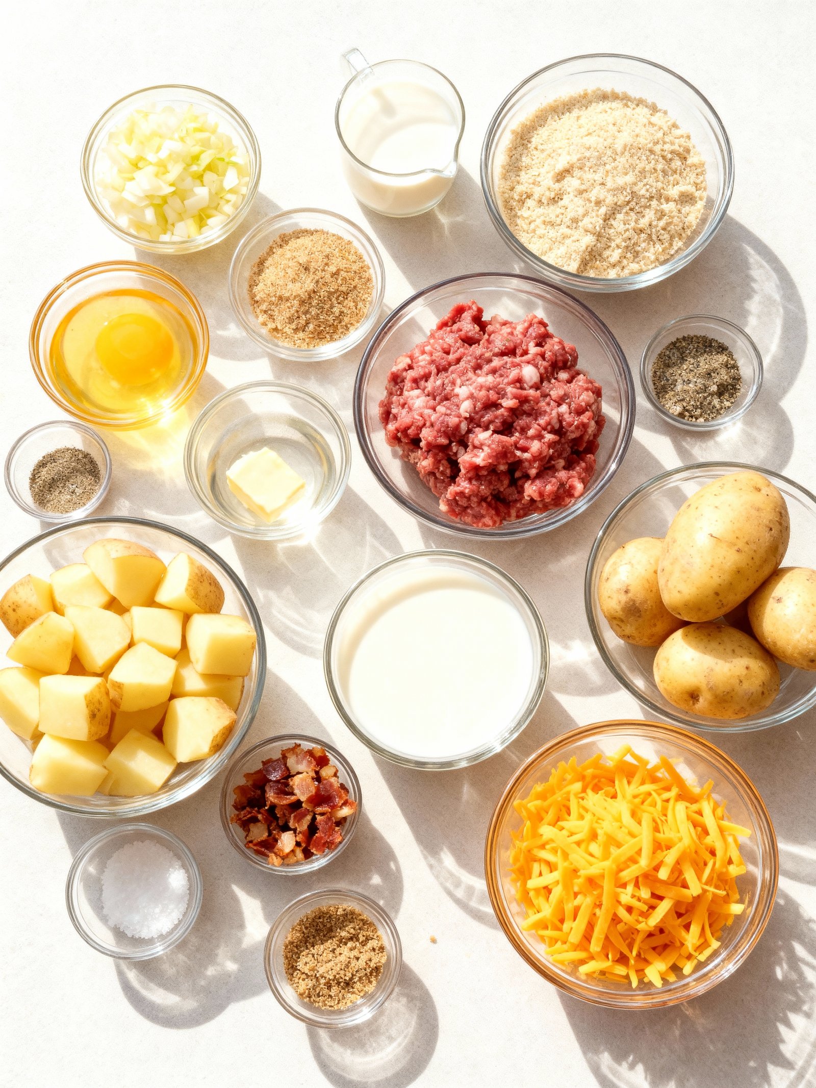 Loaded Potato Meatloaf Casserole ingredients