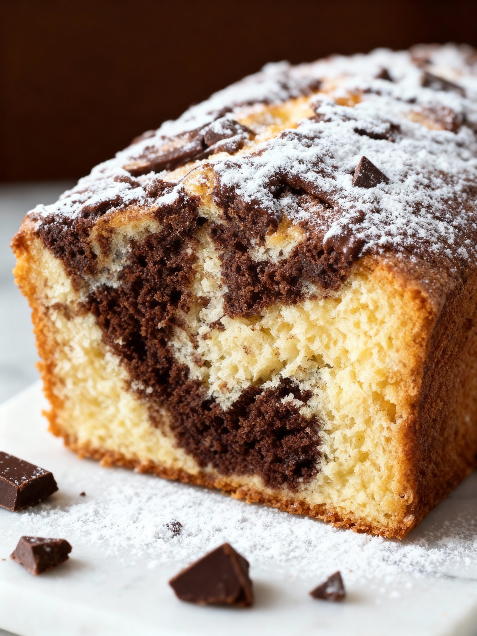 Marble Pound Cake finished