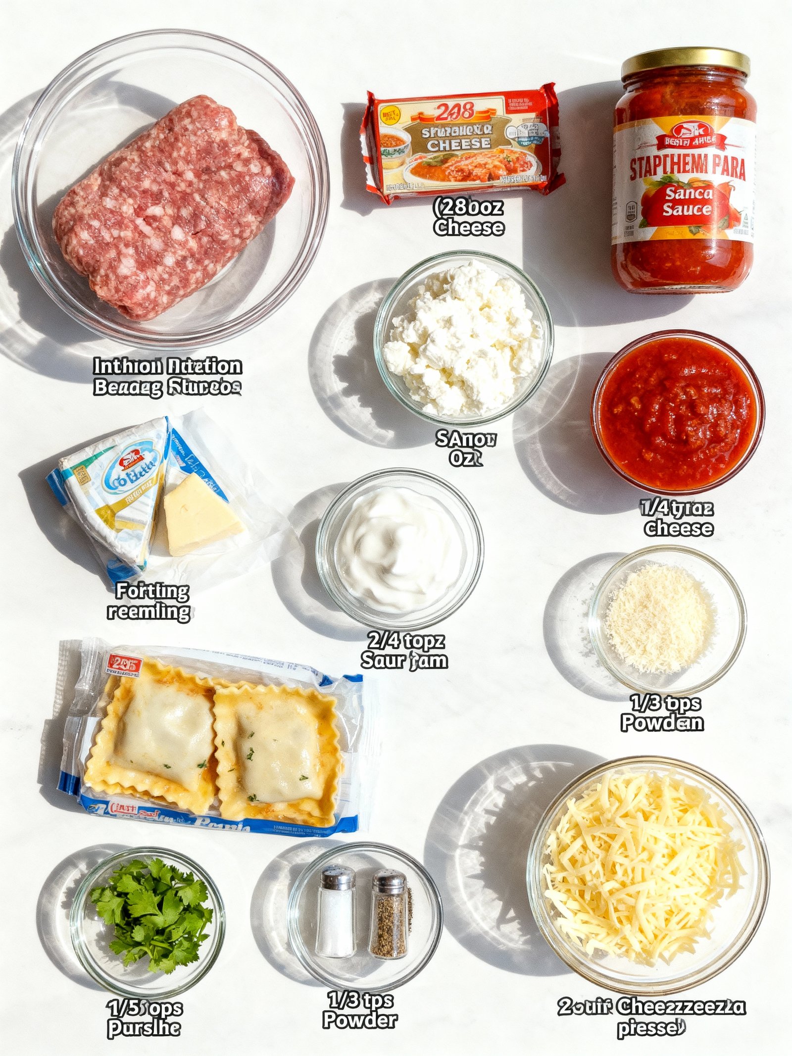 Million Dollar Ravioli Casserole ingredients