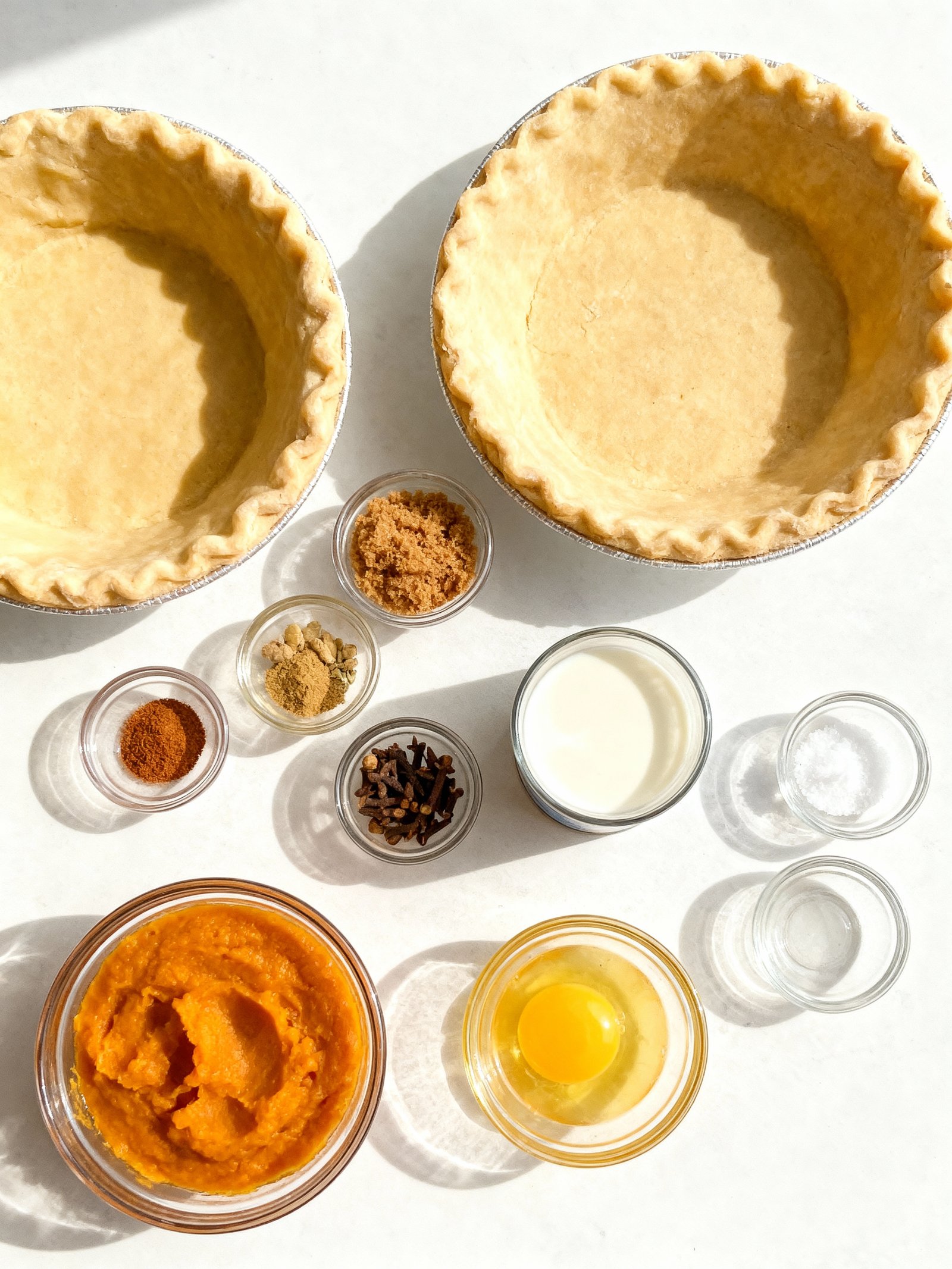 Mini Pumpkin Pies ingredients