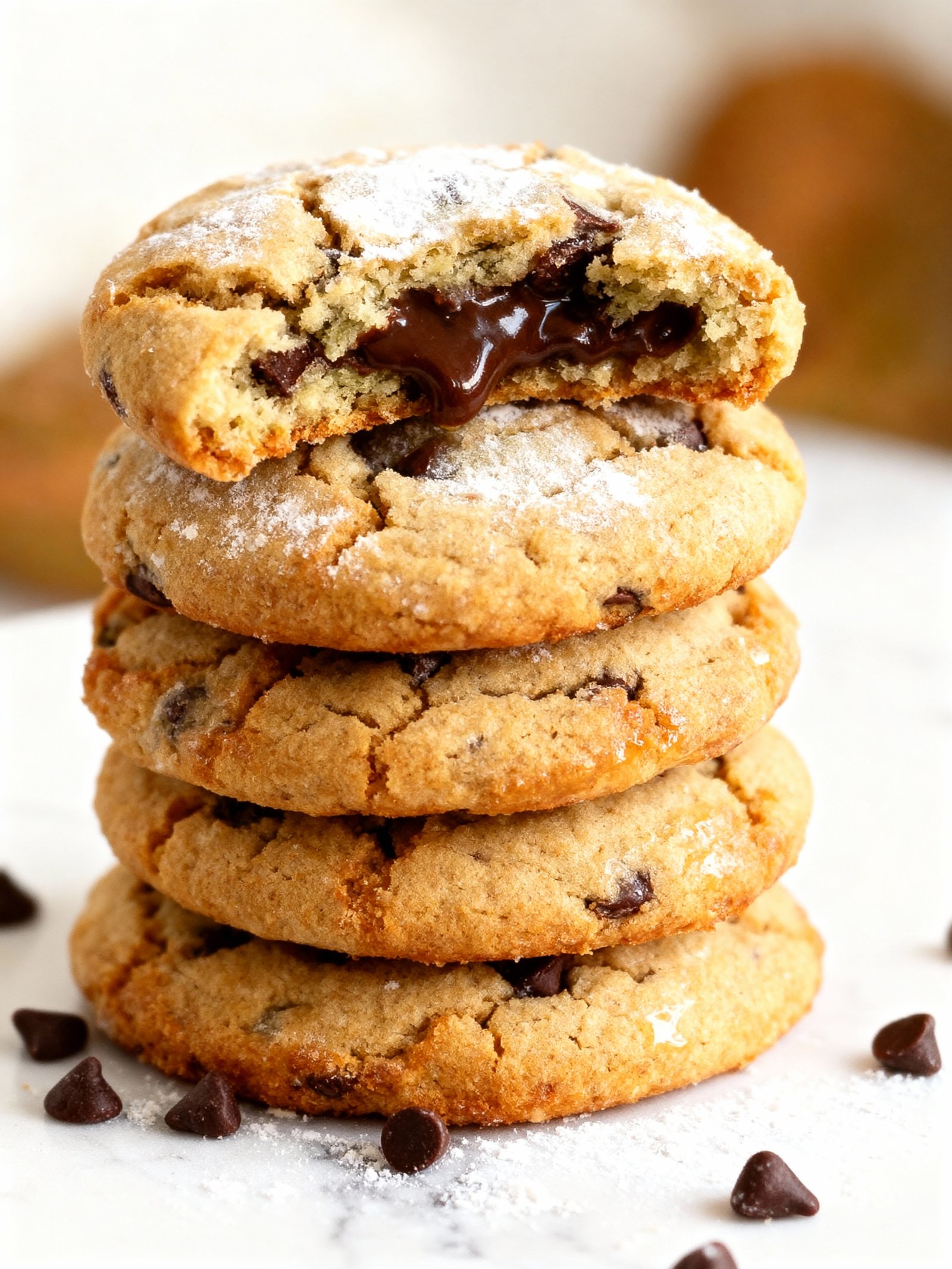 Mint Chocolate Chip Snowball Cookies finished