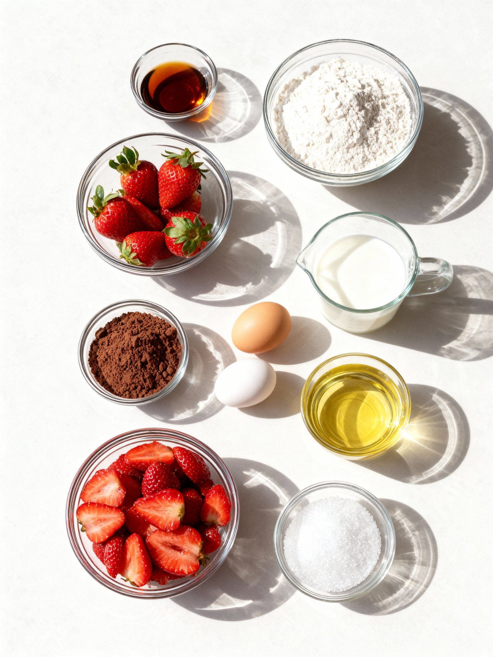 Moist Chocolate Cake with Strawberries ingredients