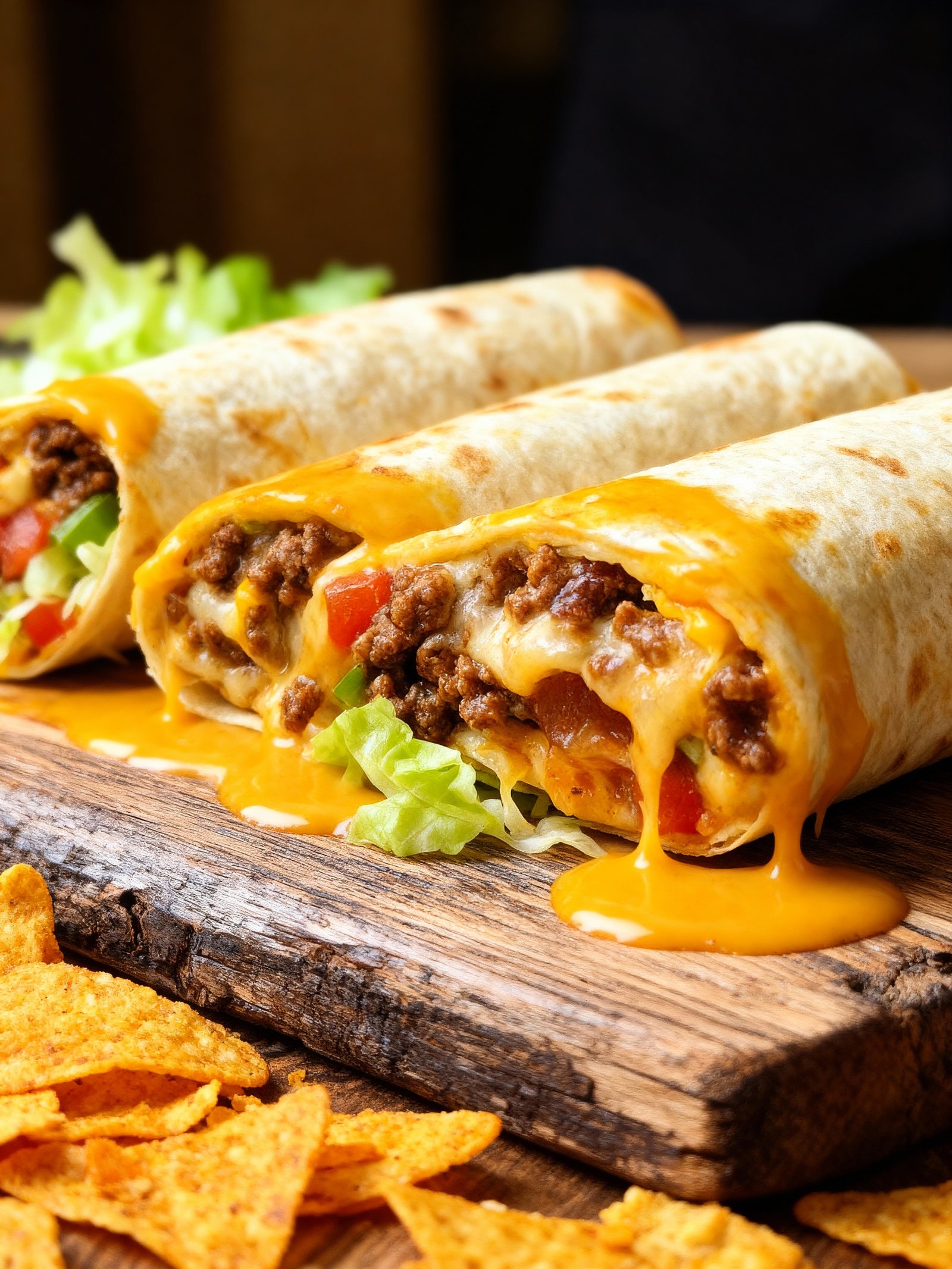 Nacho Cheese Beef Wrap finished