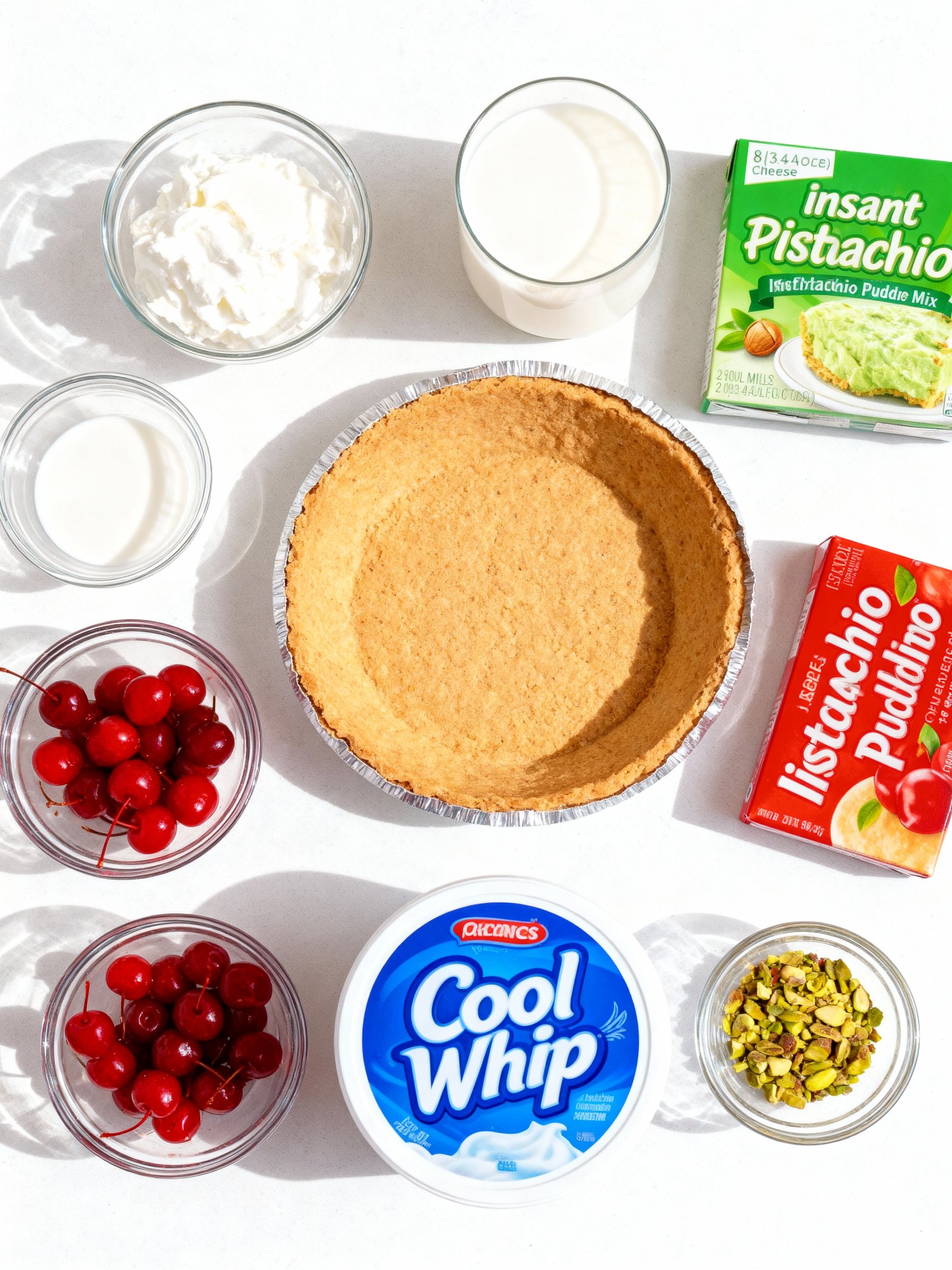 No Bake Pistachio Pie ingredients