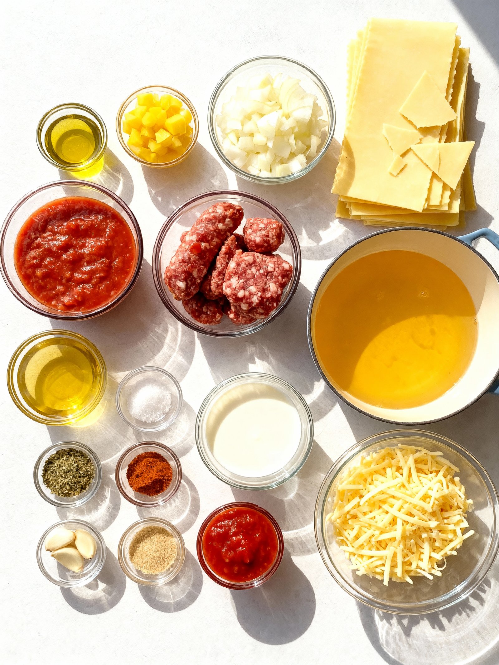 One Pot Lasagna Soup ingredients