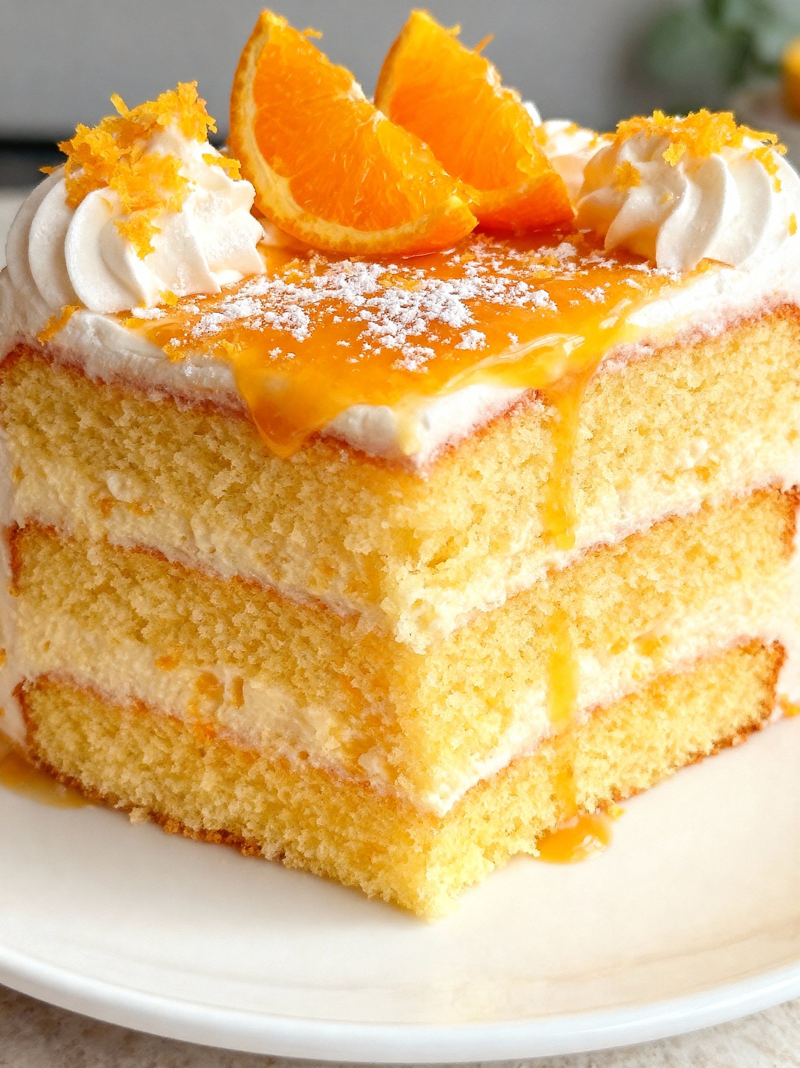 Orange Creamsicle Cake finished