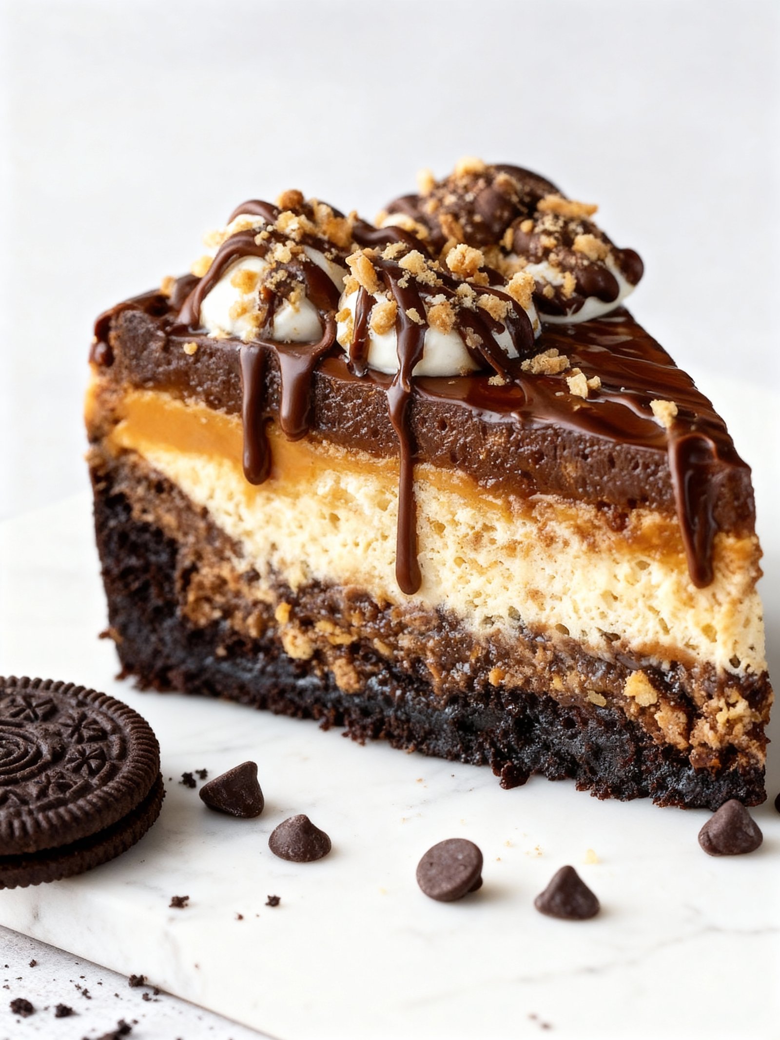 Peanut Butter Chocolate Cheesecake finished