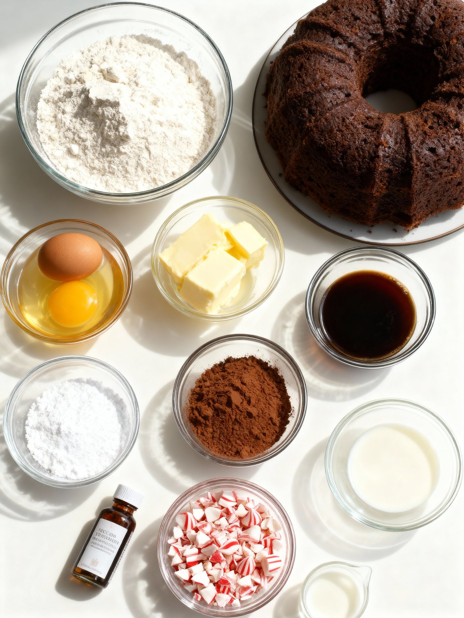 Peppermint Mocha Wreath Cake ingredients
