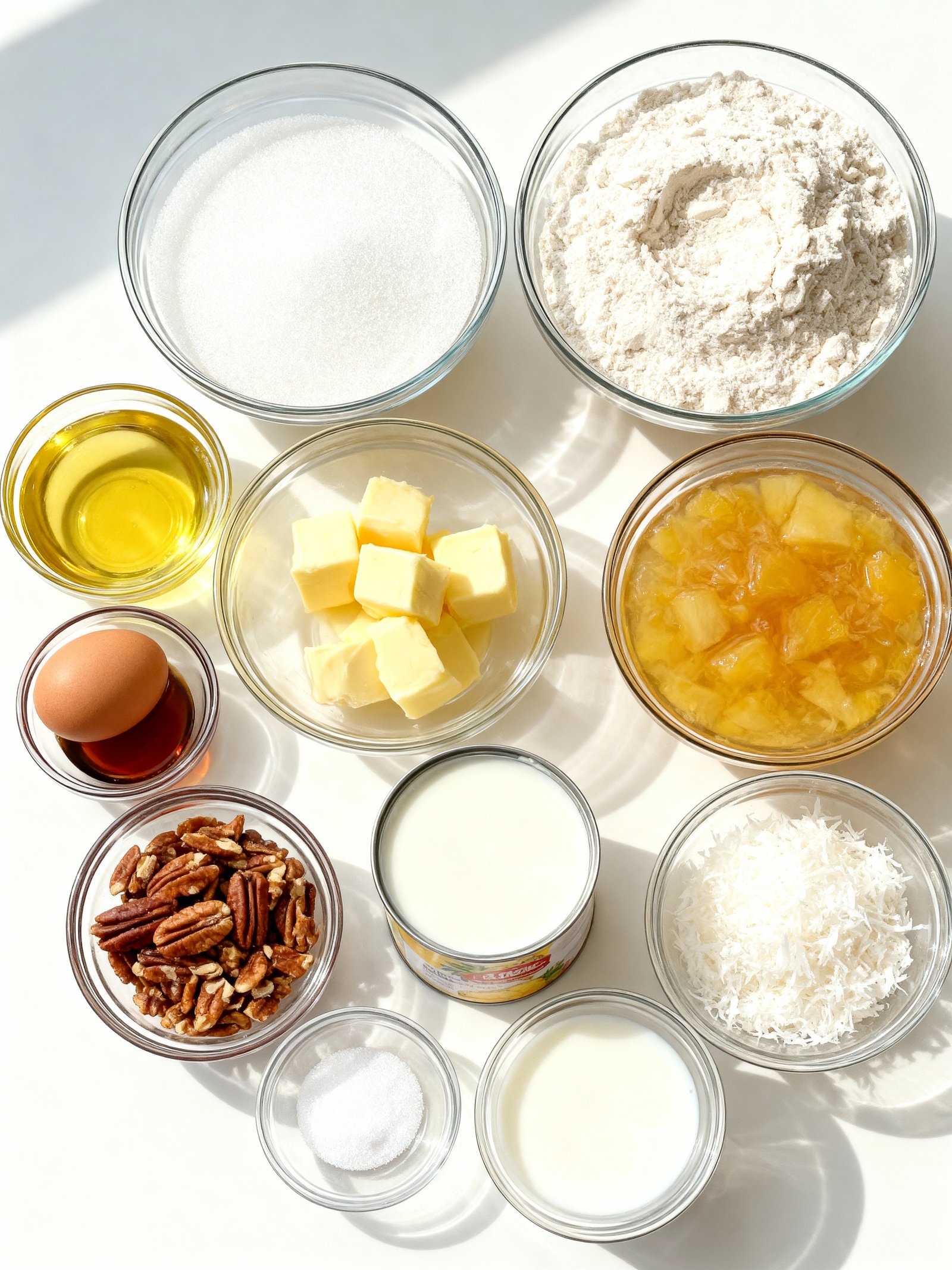 Pineapple Coconut Pecan Cake ingredients