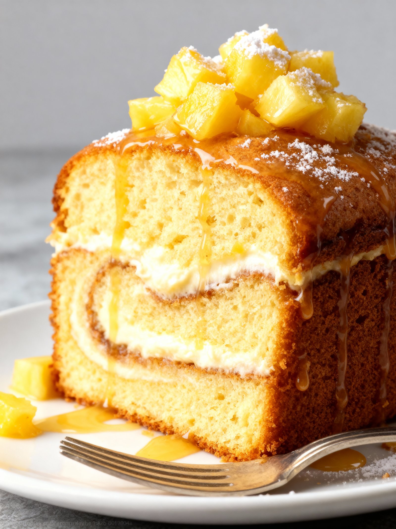 Pineapple Cream Cheese Poundcake finished