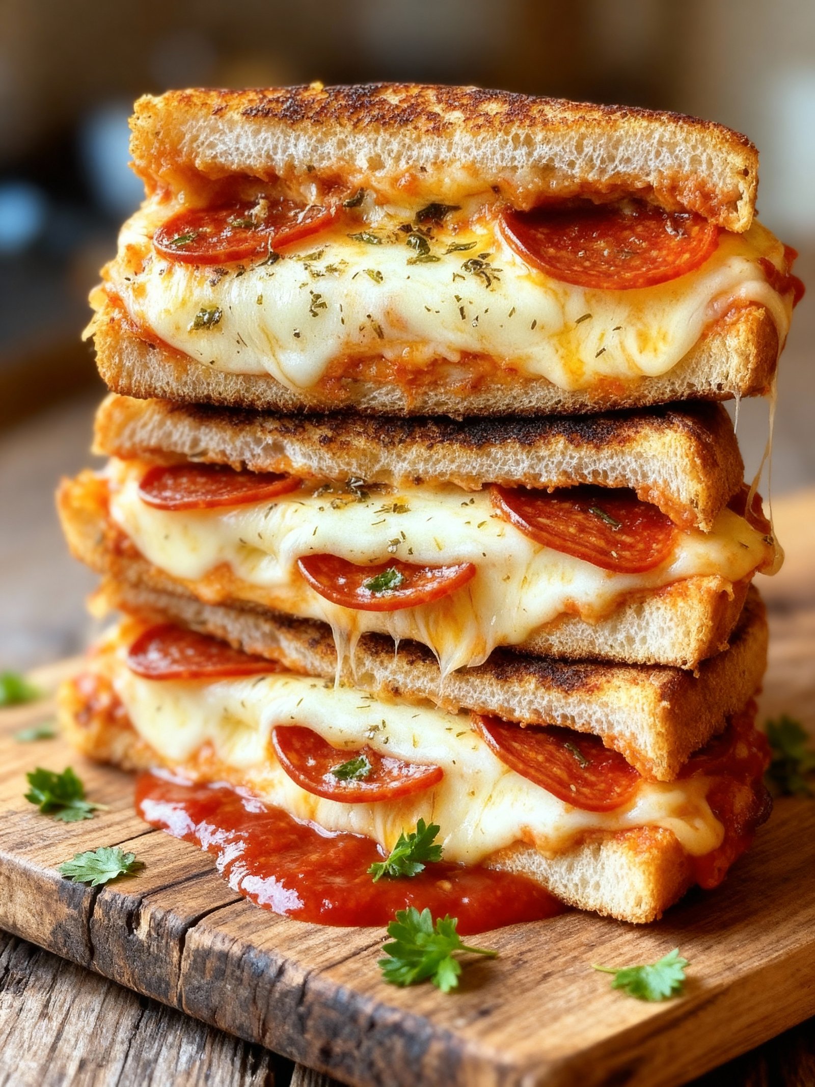 Pizza Grilled Cheese finished