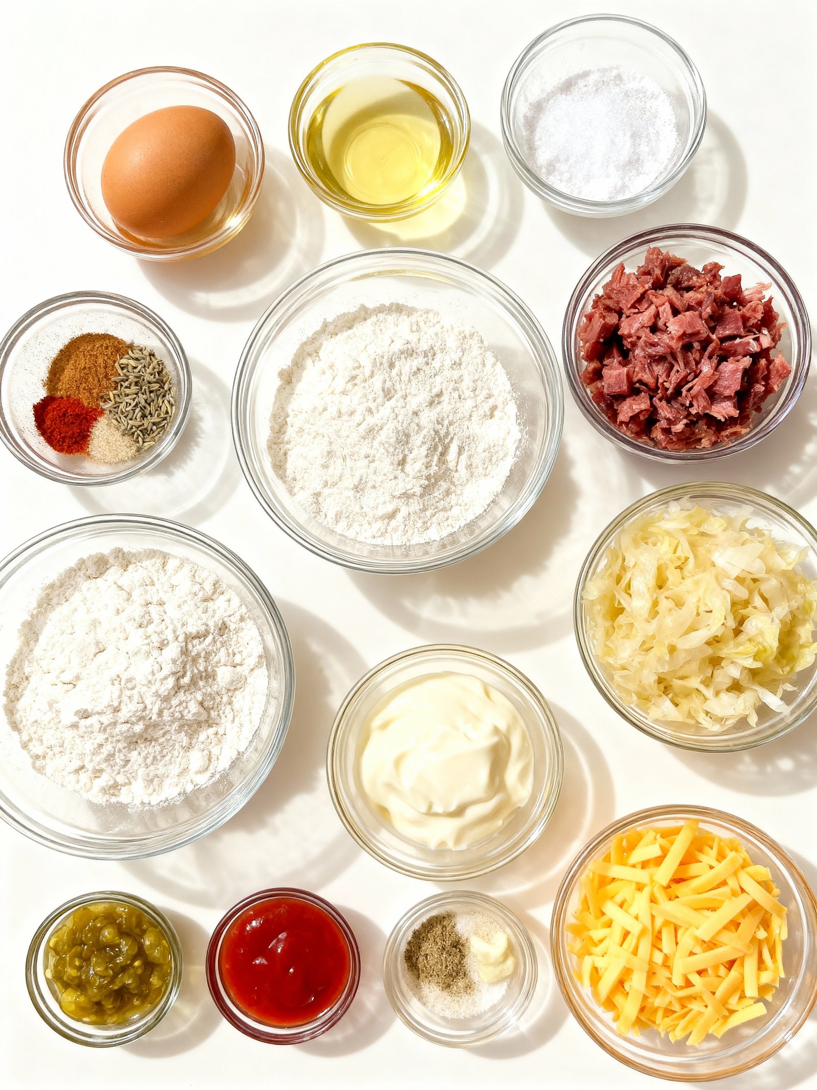 Reuben Balls with Dipping Sauce ingredients