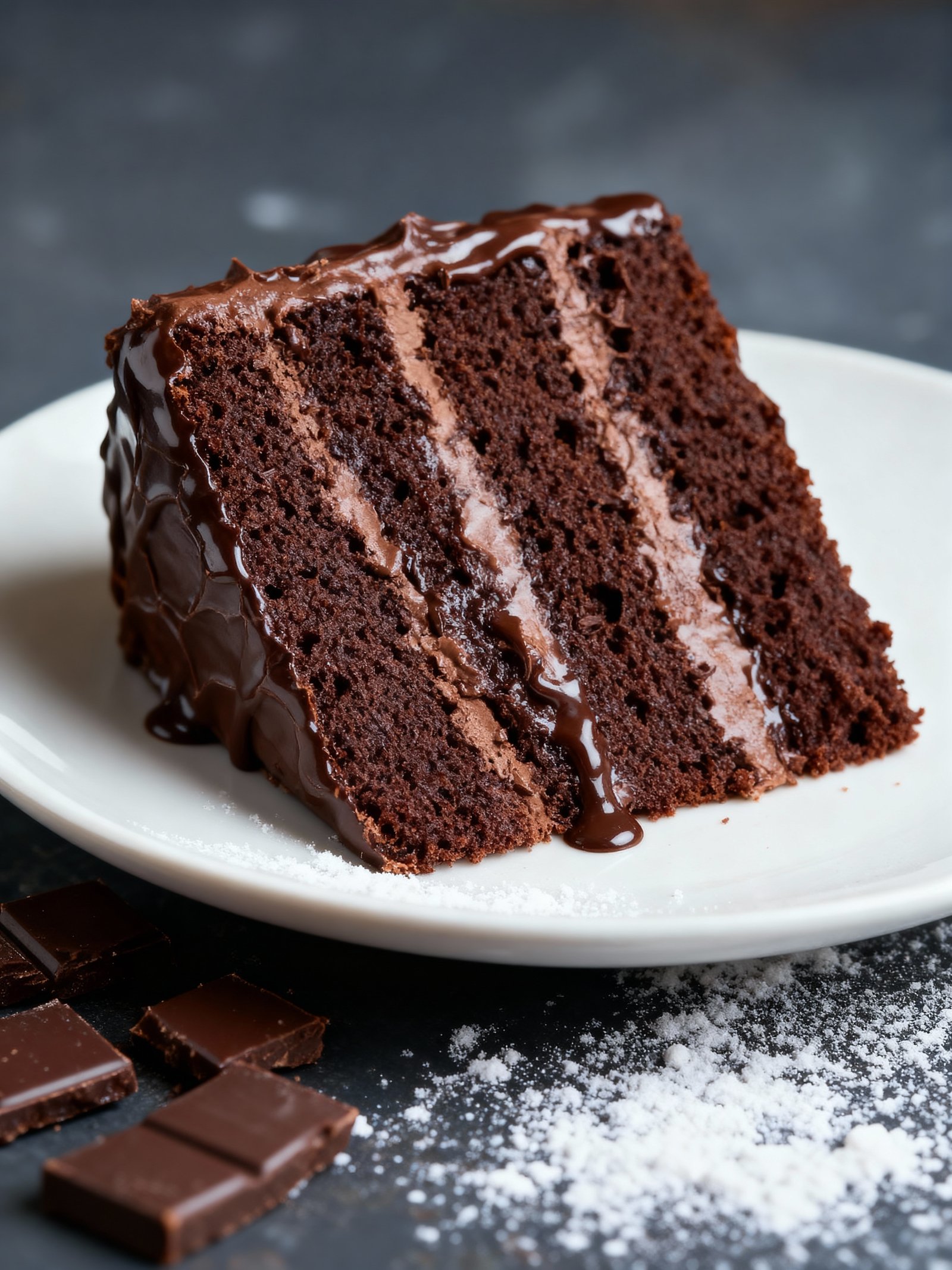 Rich Decadent Chocolate Cake finished