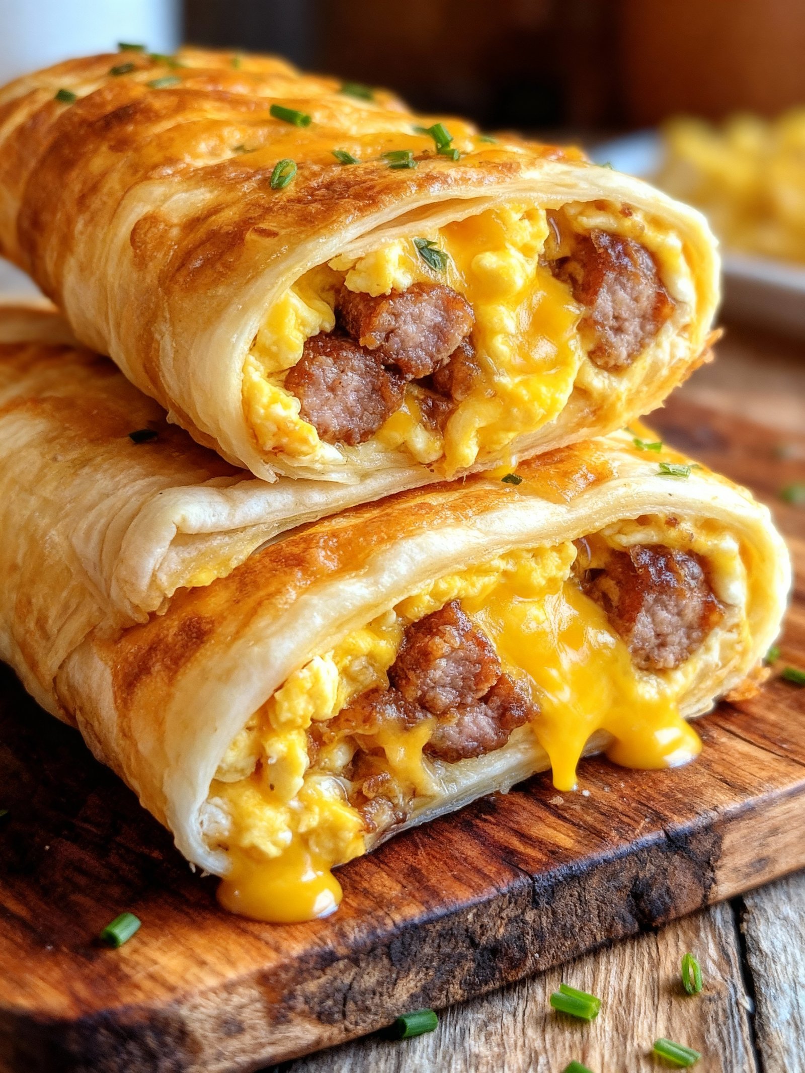 Sausage Egg Cheese Roll Ups finished
