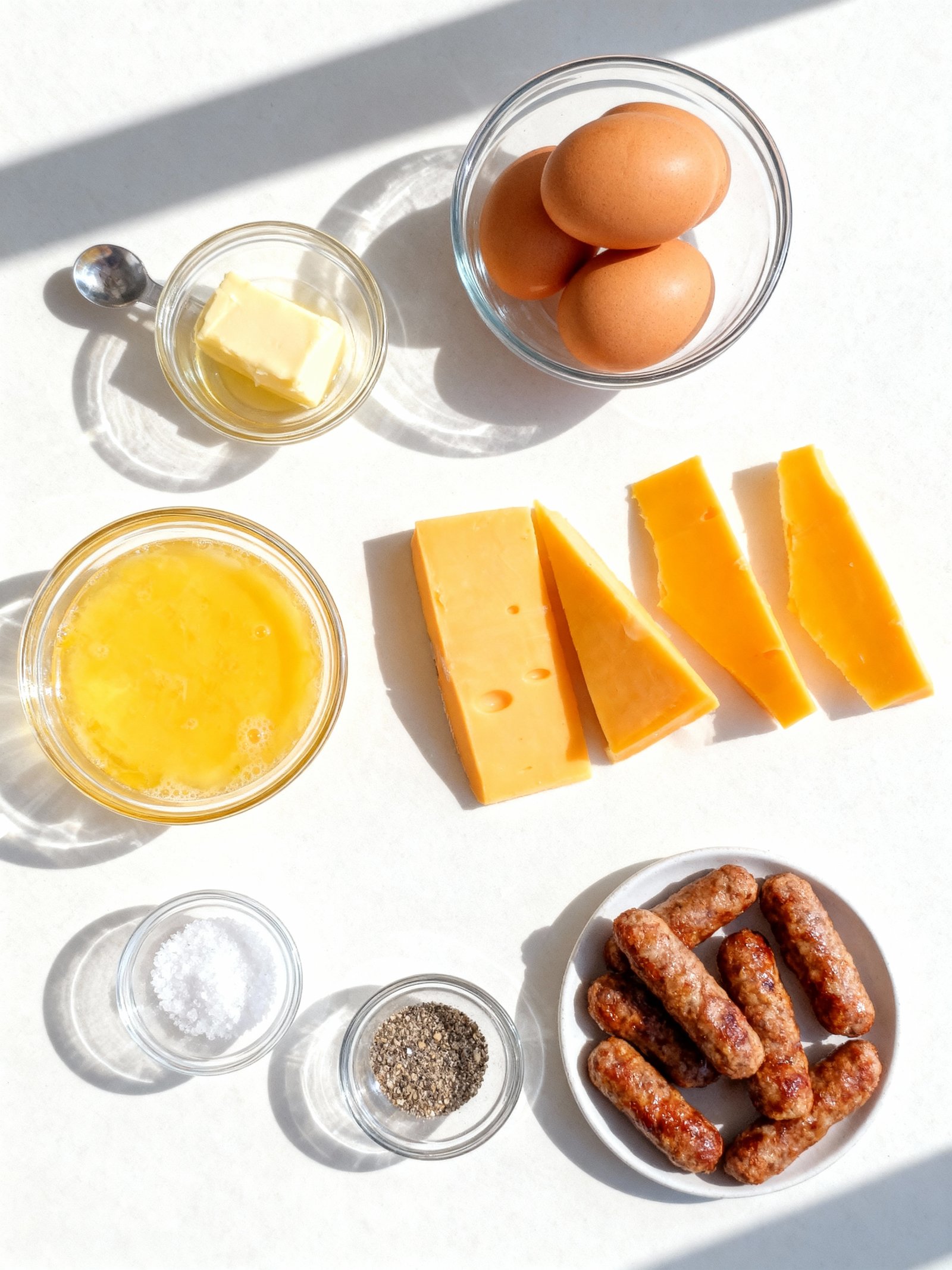 Sausage Egg Cheese Roll Ups ingredients
