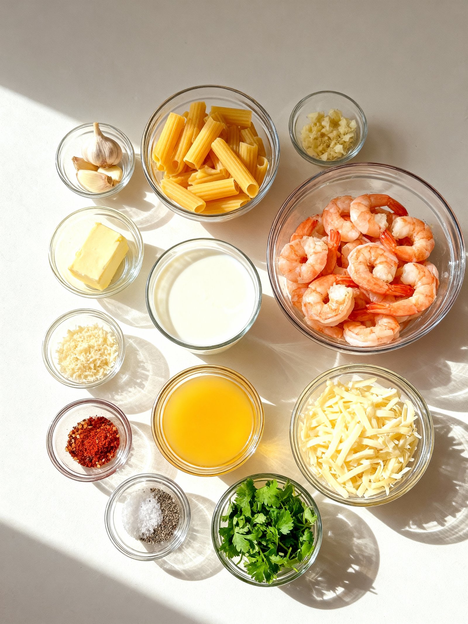 Shrimp Scampi Pasta Bake ingredients