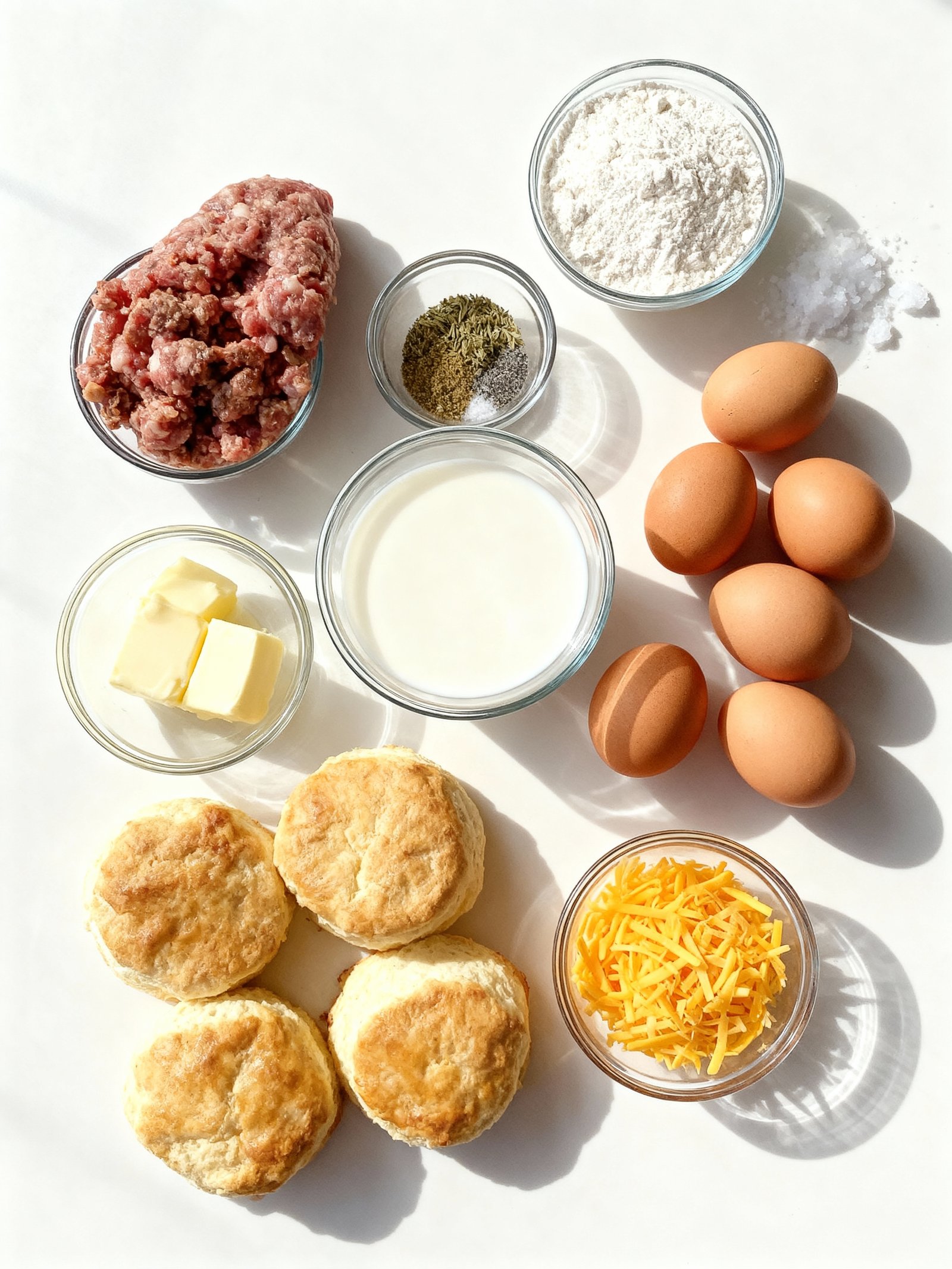 Southern Biscuits and Gravy Casserole ingredients