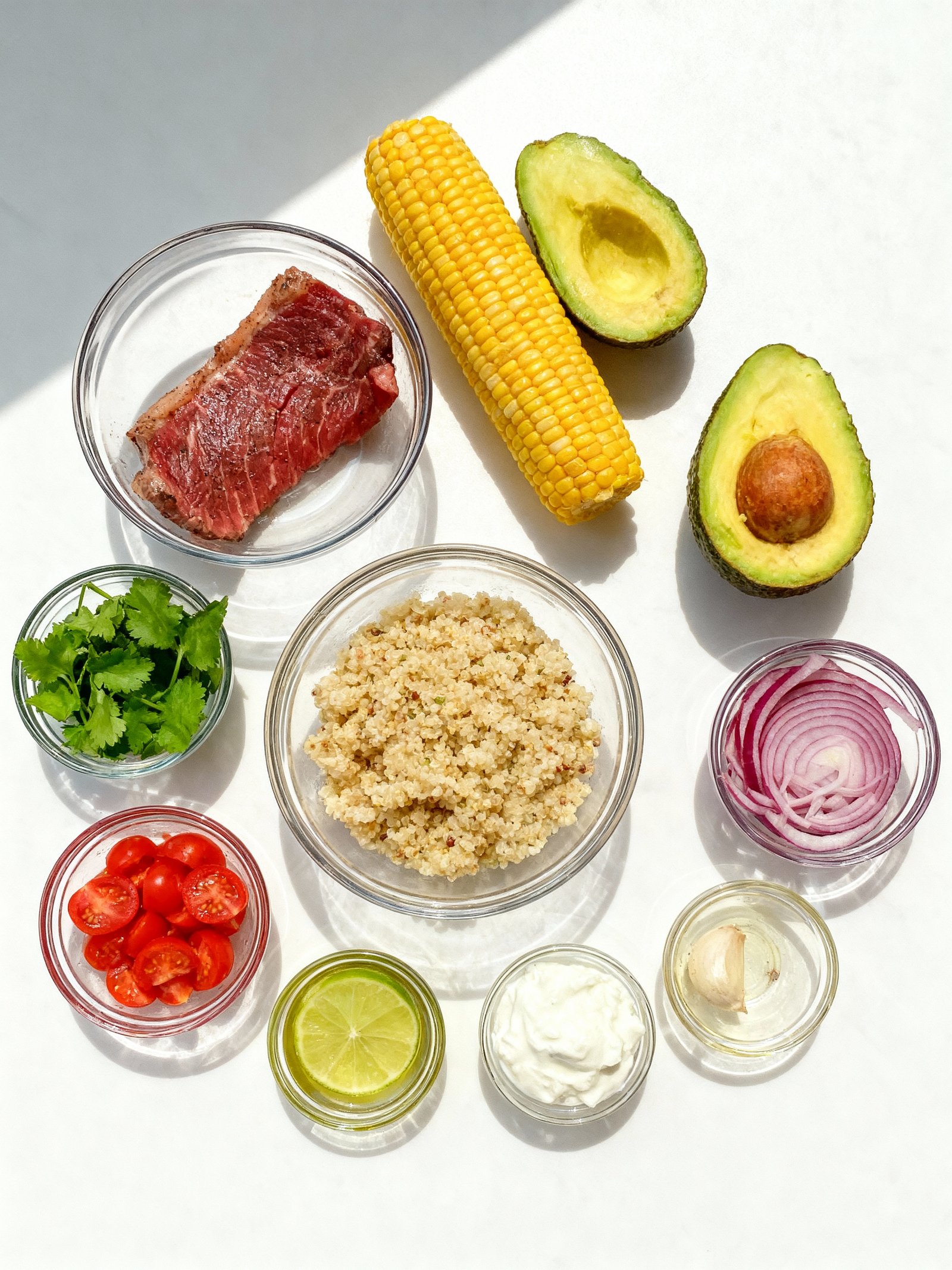 Steak Avocado Corn Bowl ingredients