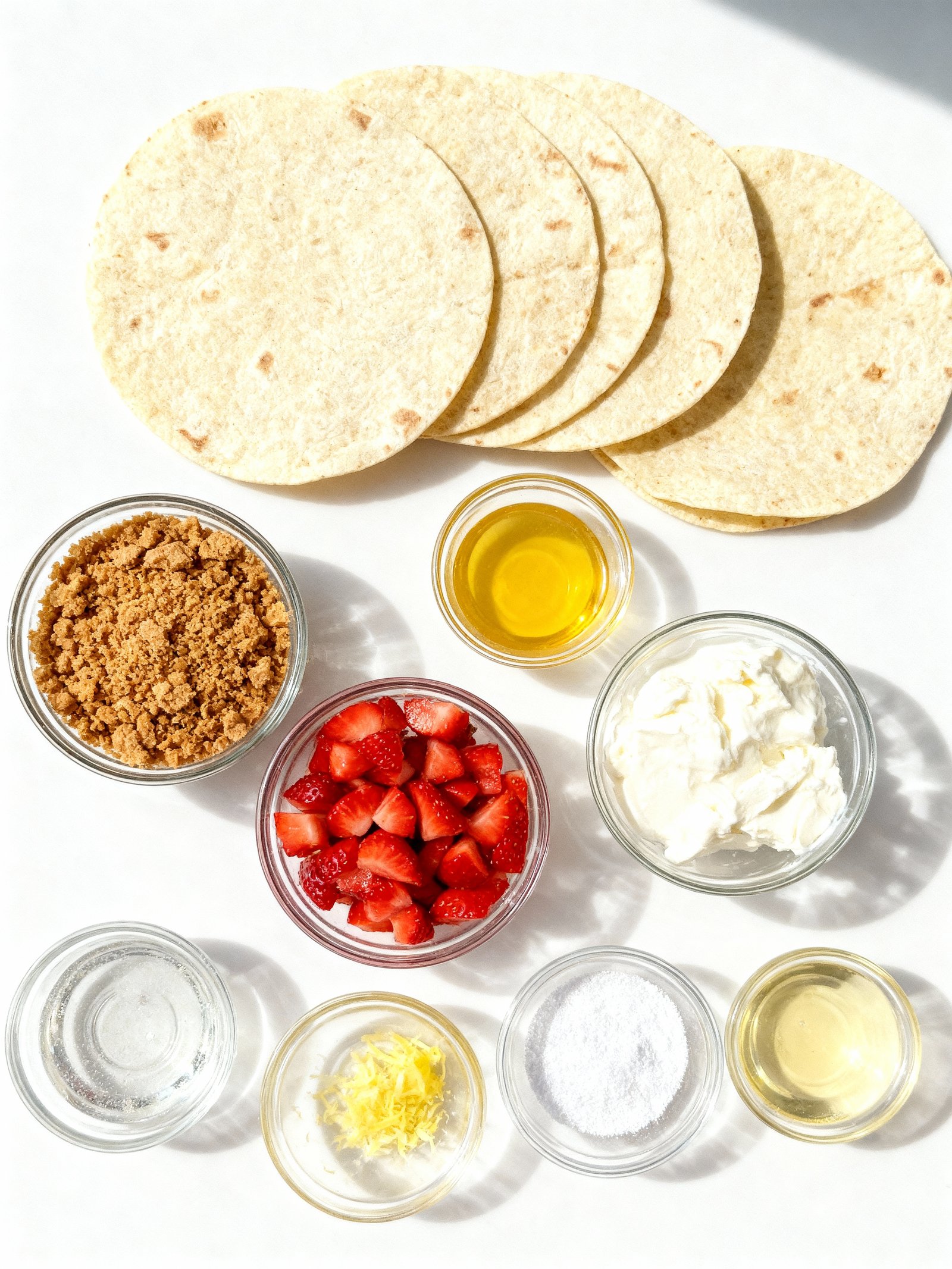 Strawberry Crunch Cheesecake Tacos ingredients