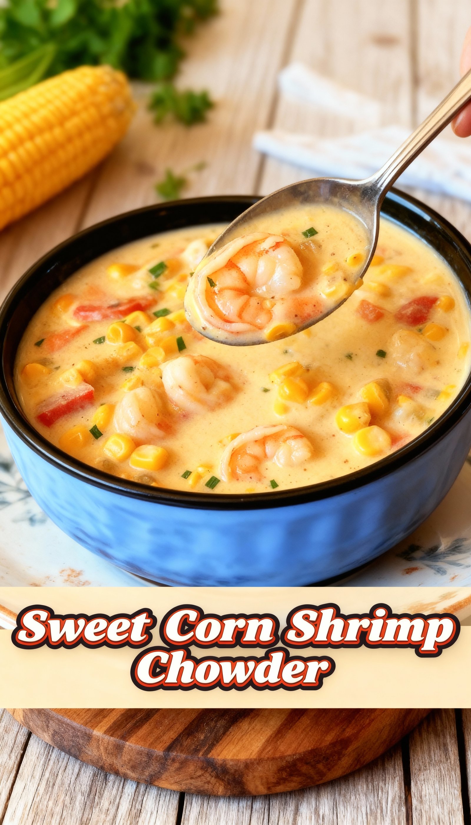 Sweet Corn Shrimp Chowder finished