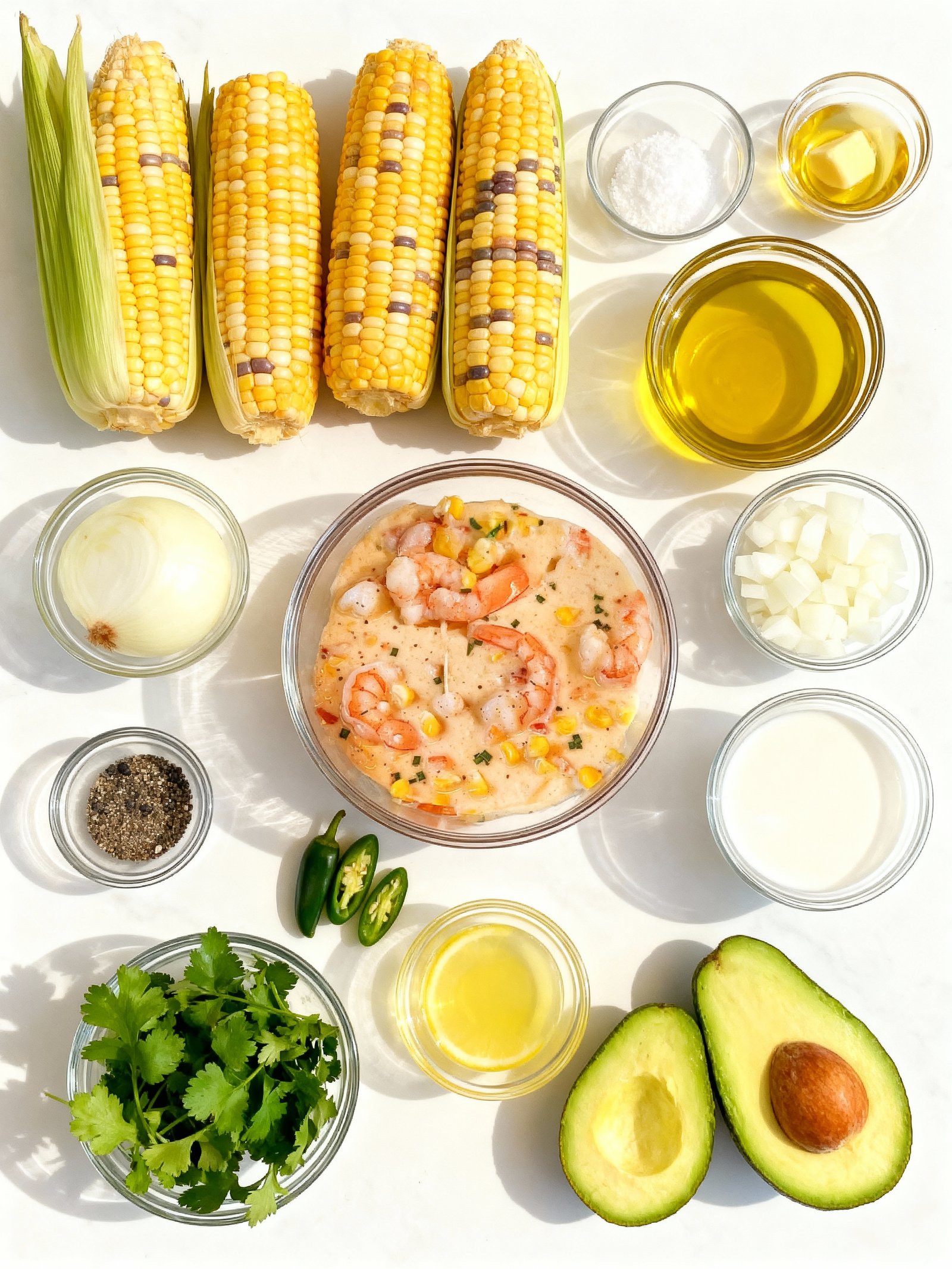 Sweet Corn and Shrimp Chowder ingredients