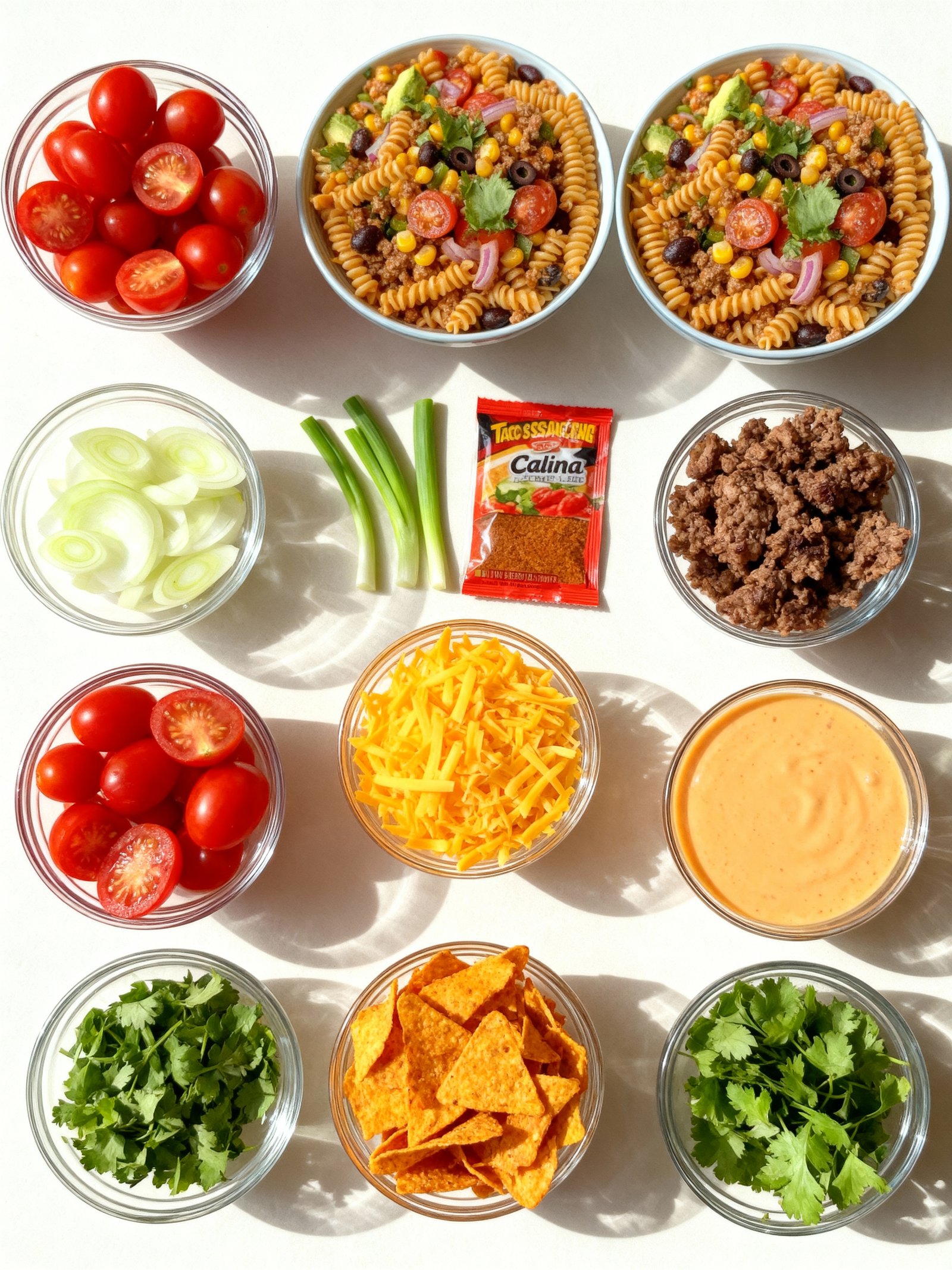 Taco Pasta Salad ingredients