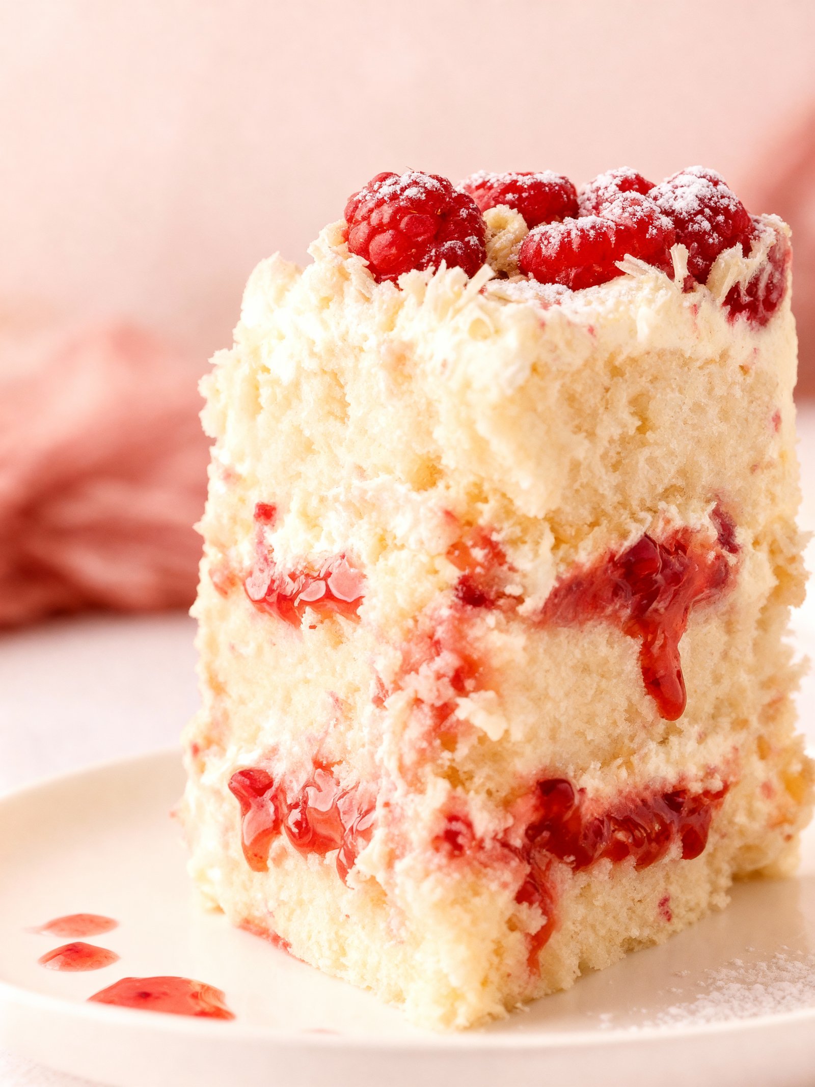 White Chocolate Raspberry Cake finished