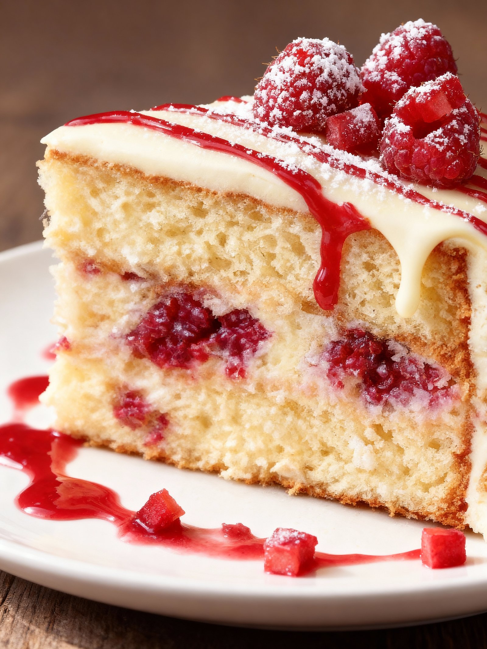 White Chocolate Raspberry Dream Cake finished