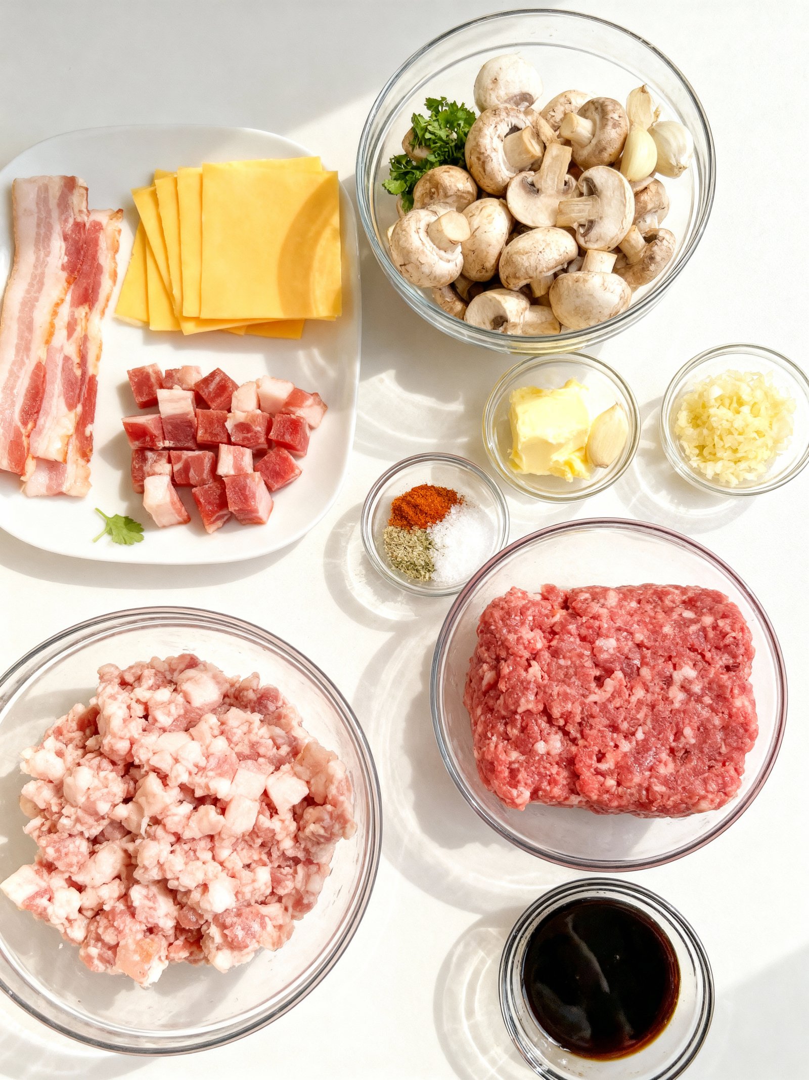 Bacon Mushroom Swiss Meatloaf ingredients