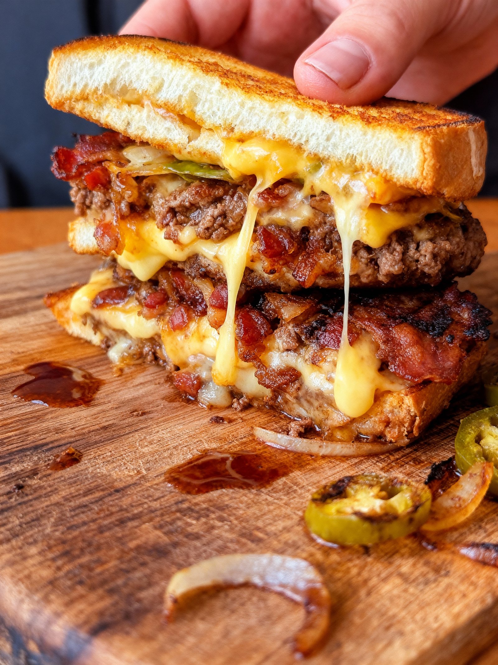 Bacon Patty Melts finished