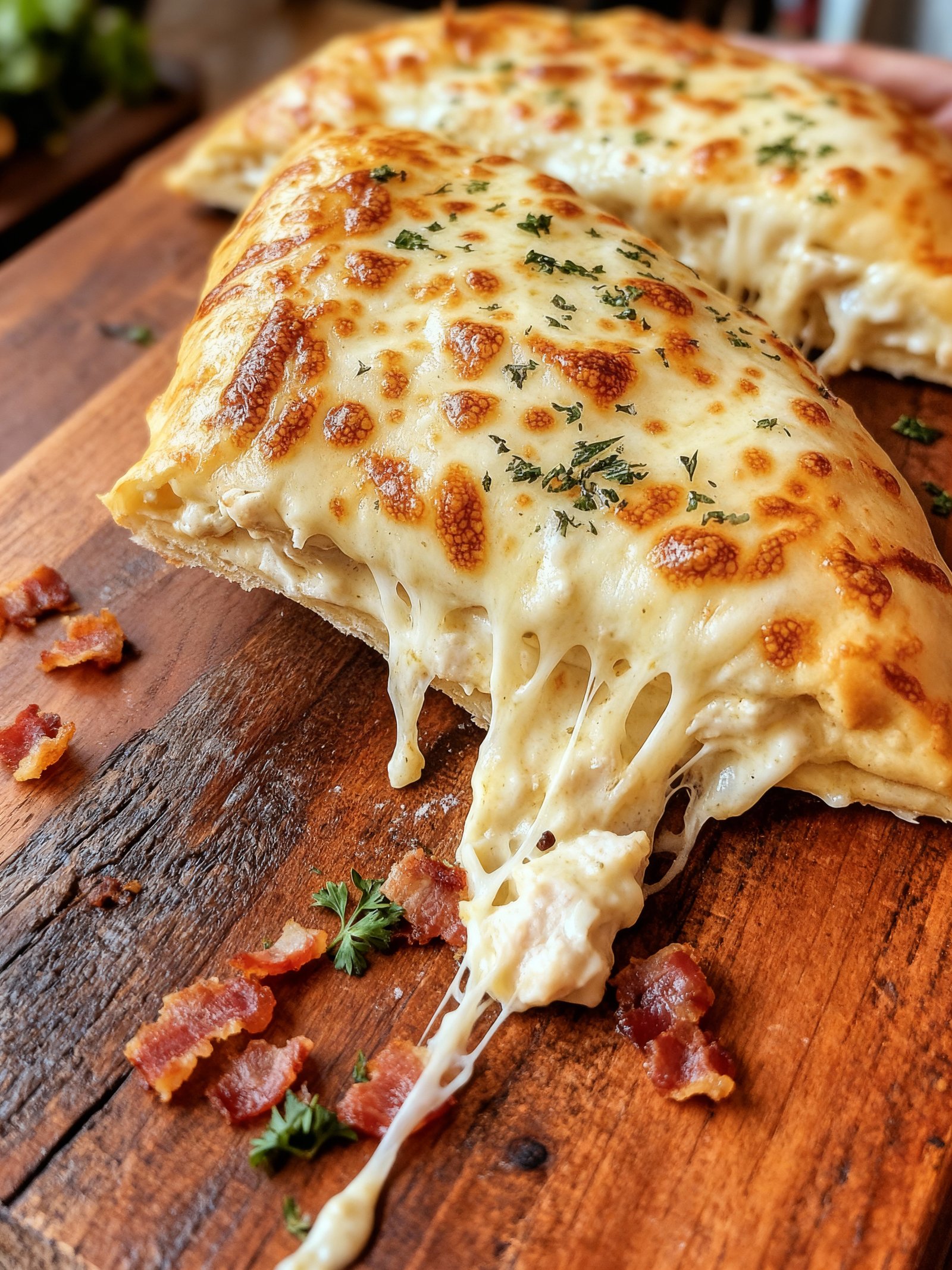 Baked Chicken Alfredo Calzones finished