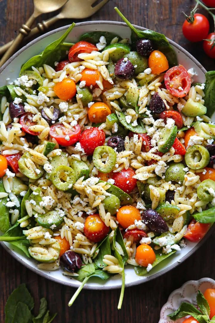 The Best Healthy Orzo Salad in 30 minutes finished