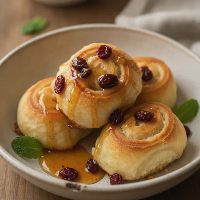 Golden Baked Feta Rolls with Sweet Cranberry Honey Recipe