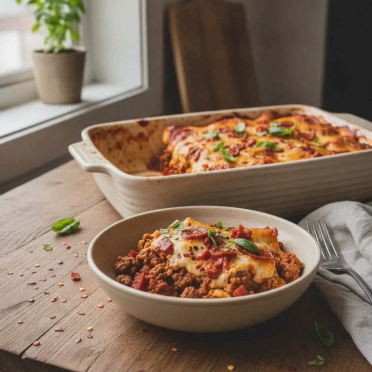 Pizza Enchiladas With Ground Beef & Pepperoni Recipe