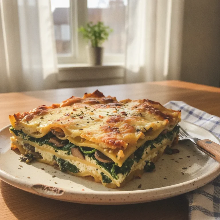 Cottage Cheese Mushroom Spinach Lasagna Recipe