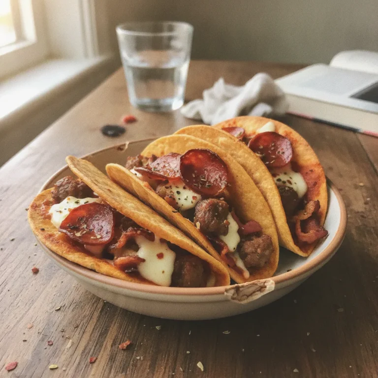 Meat Lovers Pepperoni Pizza Tacos Recipe