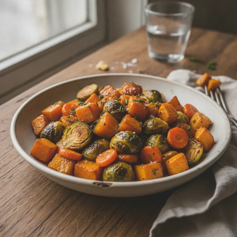 Caramelized Butternut Squash, Carrots, Brussels Sprouts & Sweet Potato