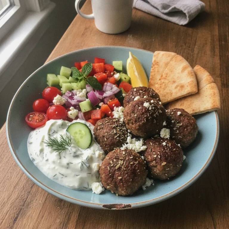 Greek Meatball Bowl With Tzatziki & Fresh Veggies Recipe